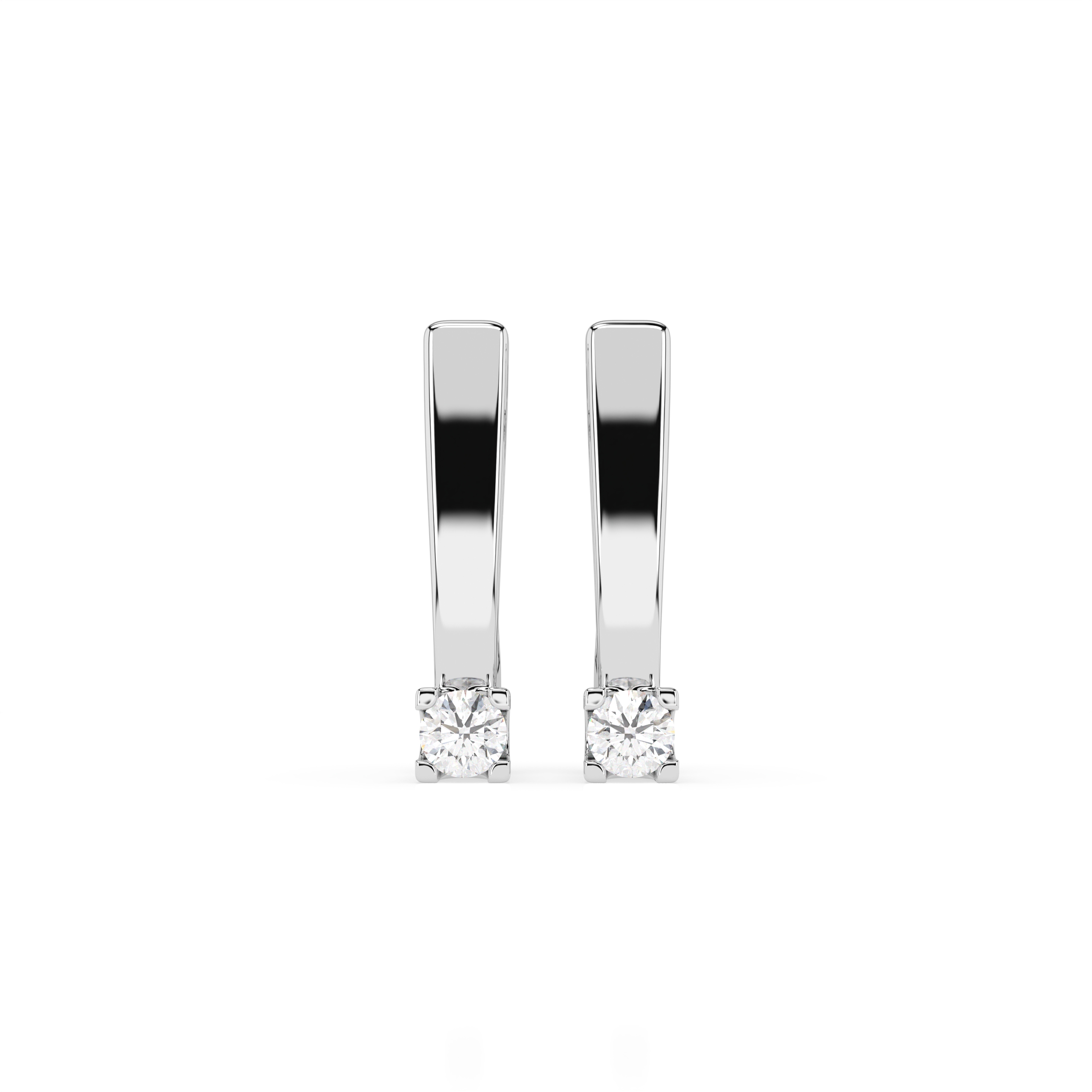 Серьги Солитер с английским замком