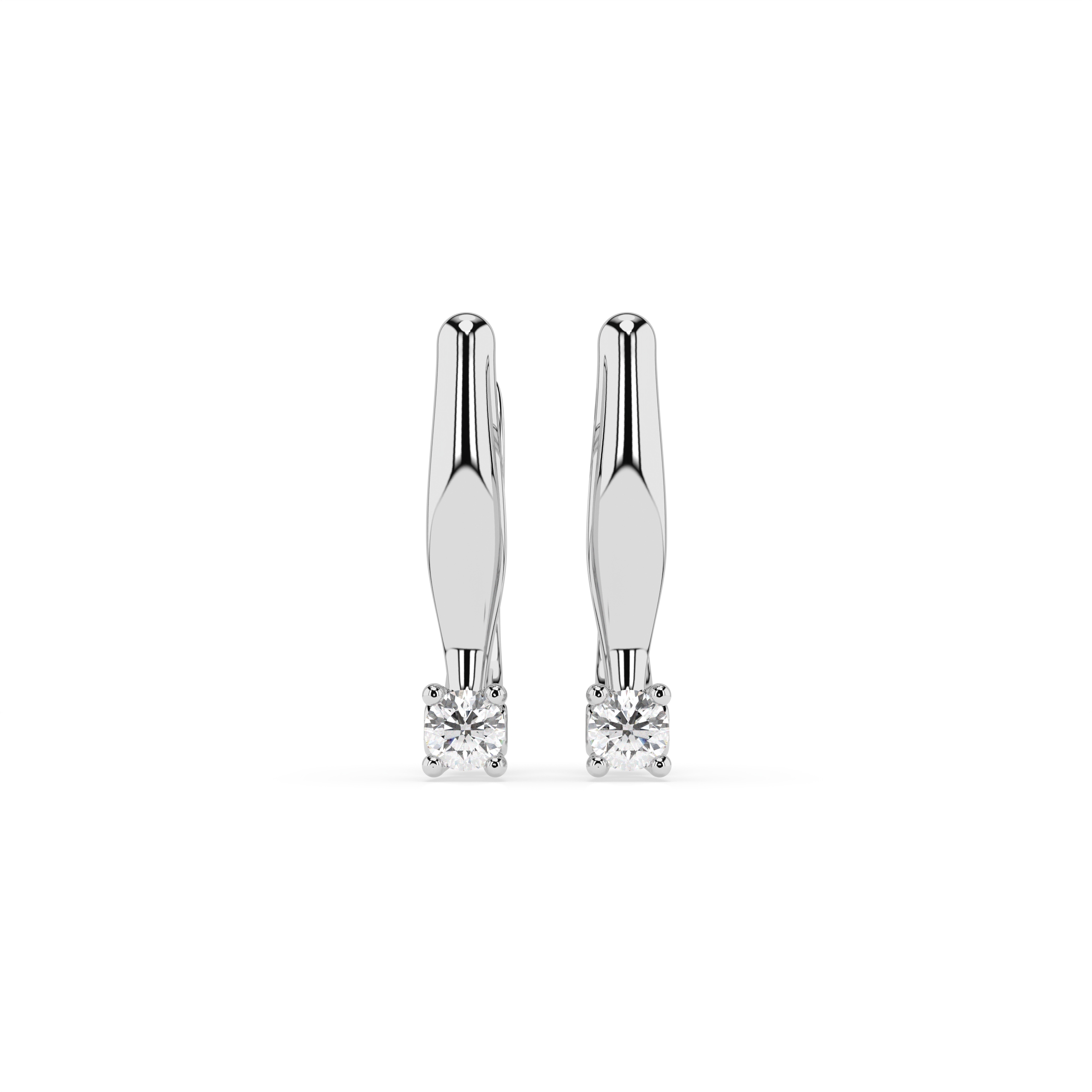 Серьги Солитер с английским замком