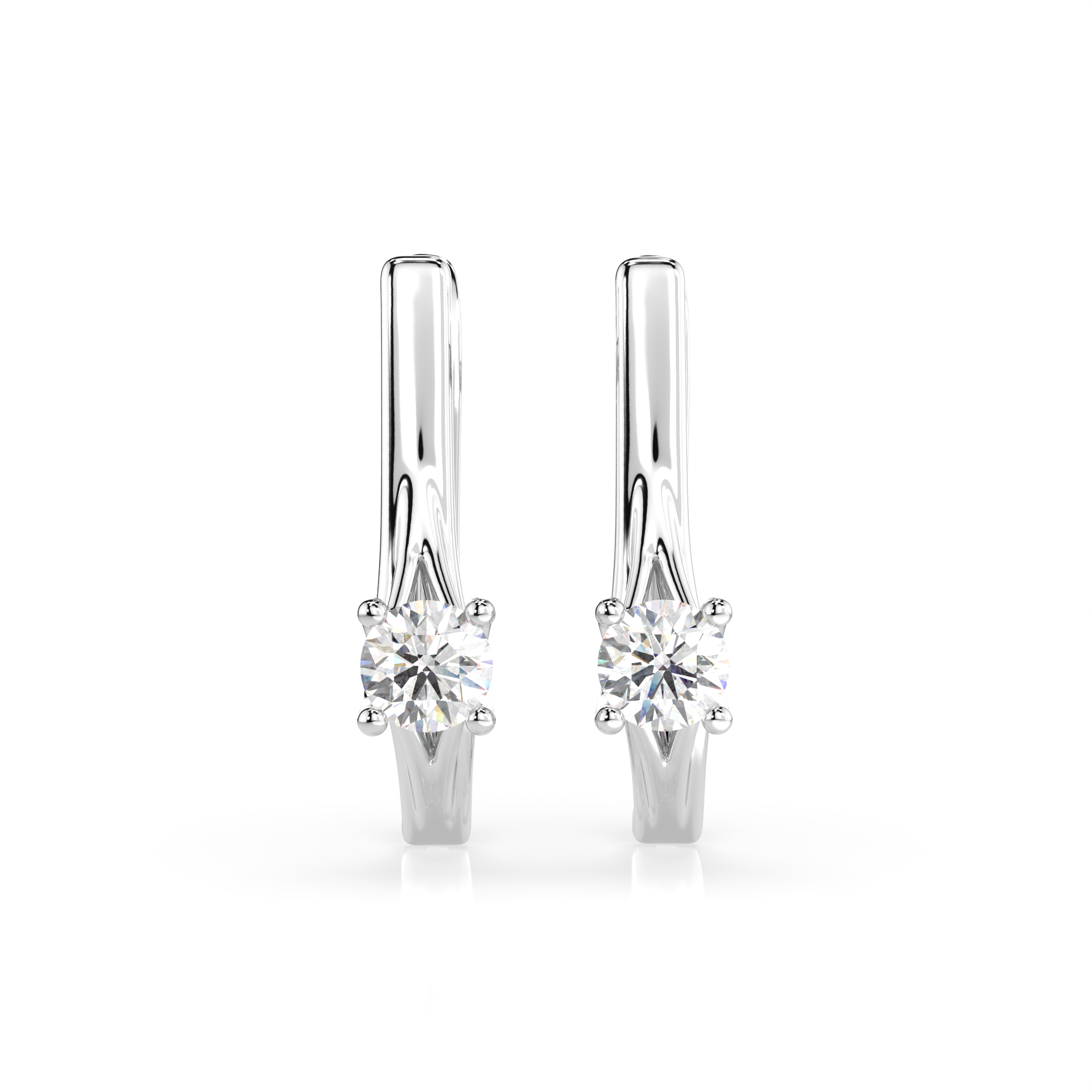 Серьги Солитер с английским замком