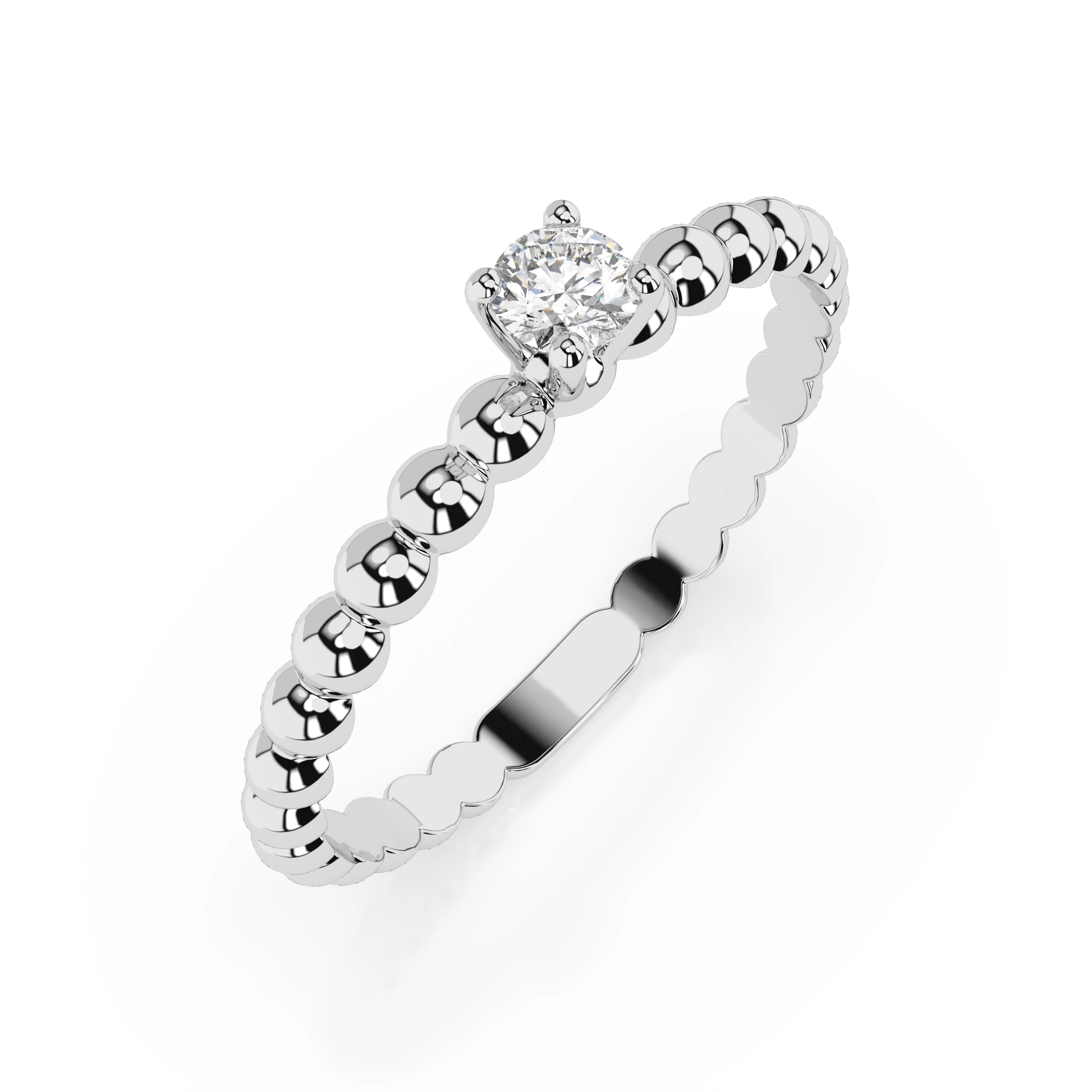 Bague Majesté Précieuse Solitaire ronde 0,06 ct · 2,5 mm — vue 1