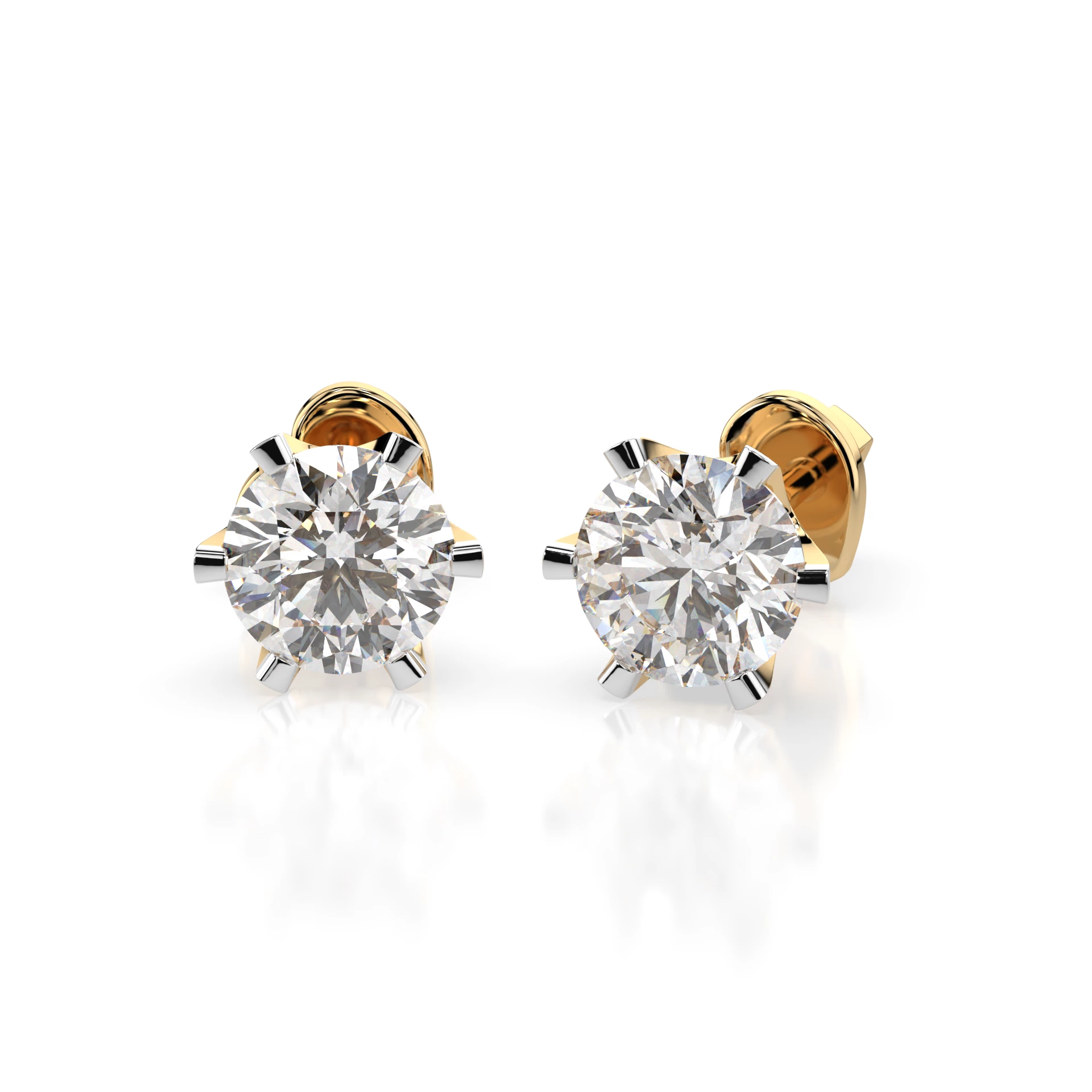 Boucles d'oreilles Apparat Sublime Solitaire avec fermoir papillon ronde 1,4 ct · 5,7 mm — vue 4