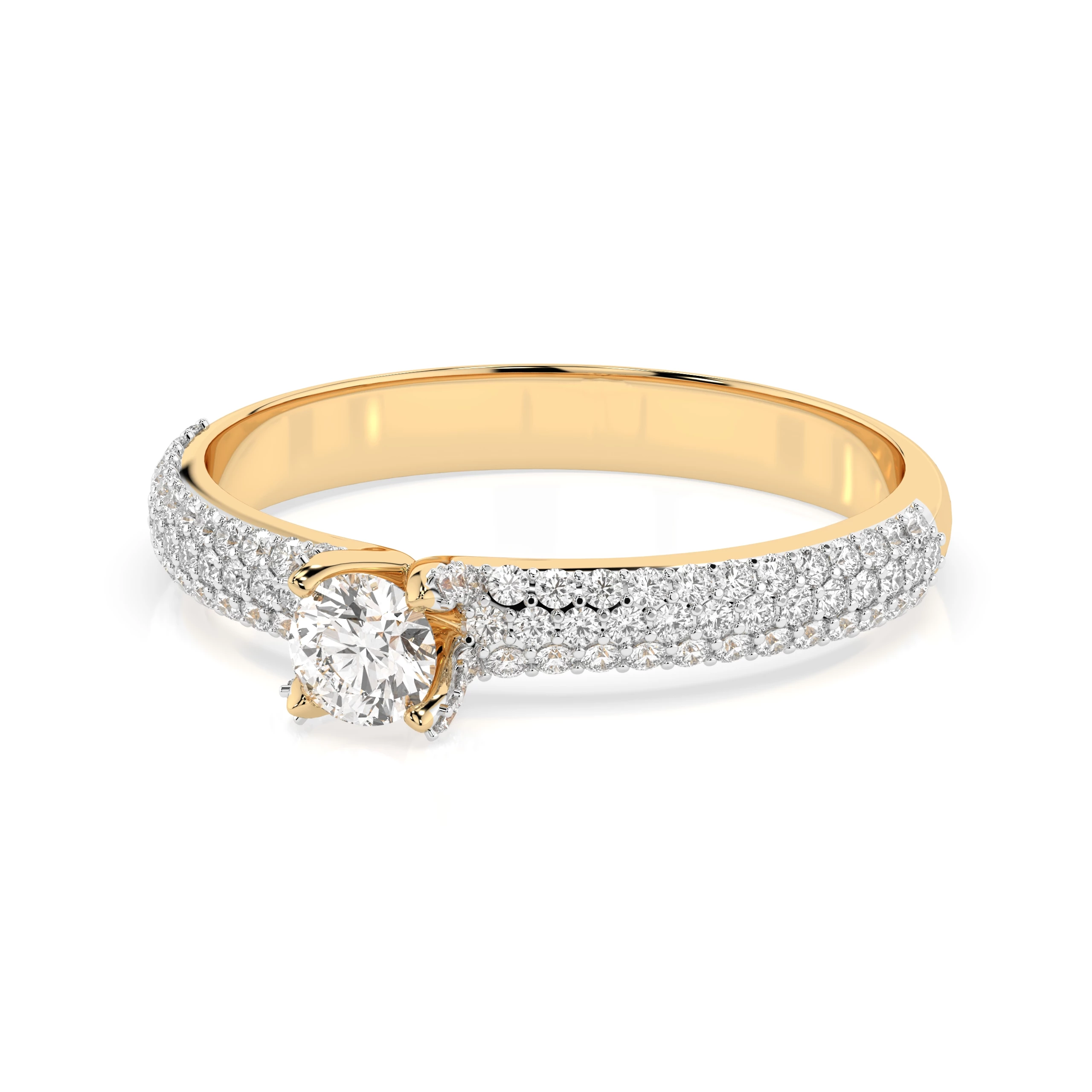 Bague Amour de Diamant Solitaire Éternité ronde 0,17 ct — vue 6