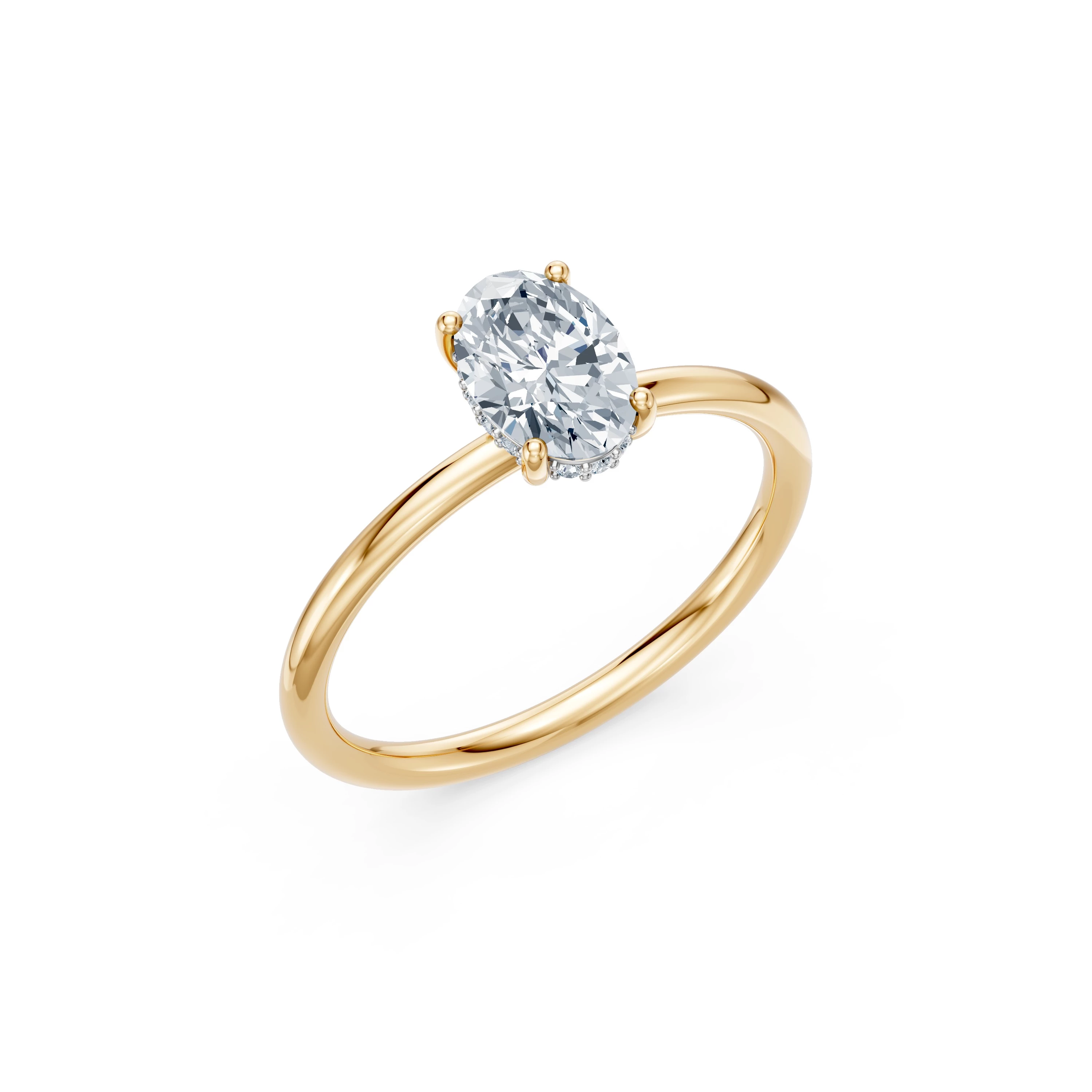 Bague Émerveillement Parisien Solitaire ovale 1 ct — vue 4