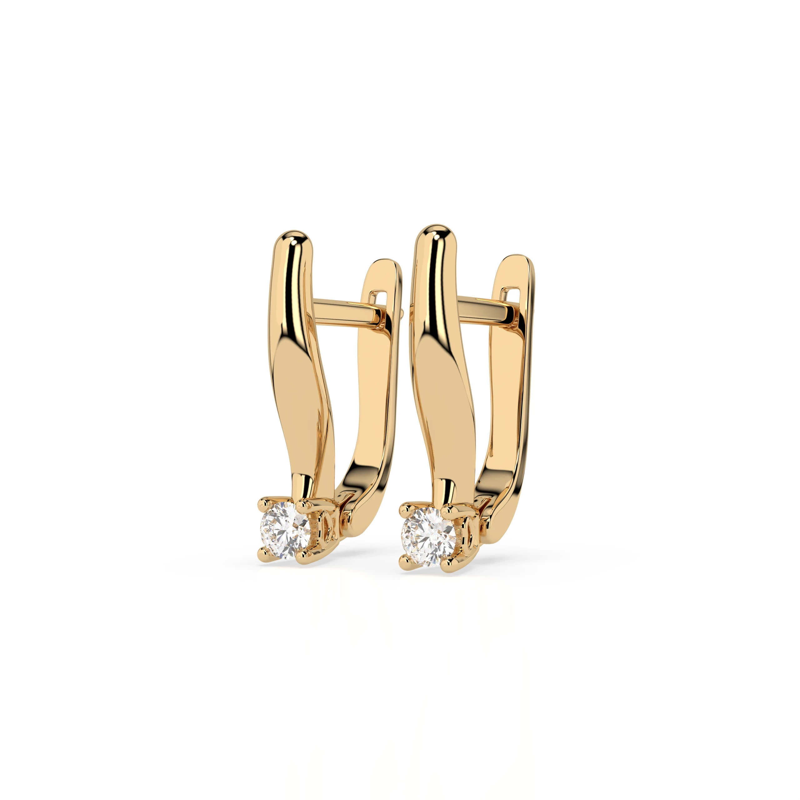 Boucles d'oreilles Zénith Radieux Solitaire avec fermoir anglais ronde 0,12 ct · 2,5 mm — vue 6