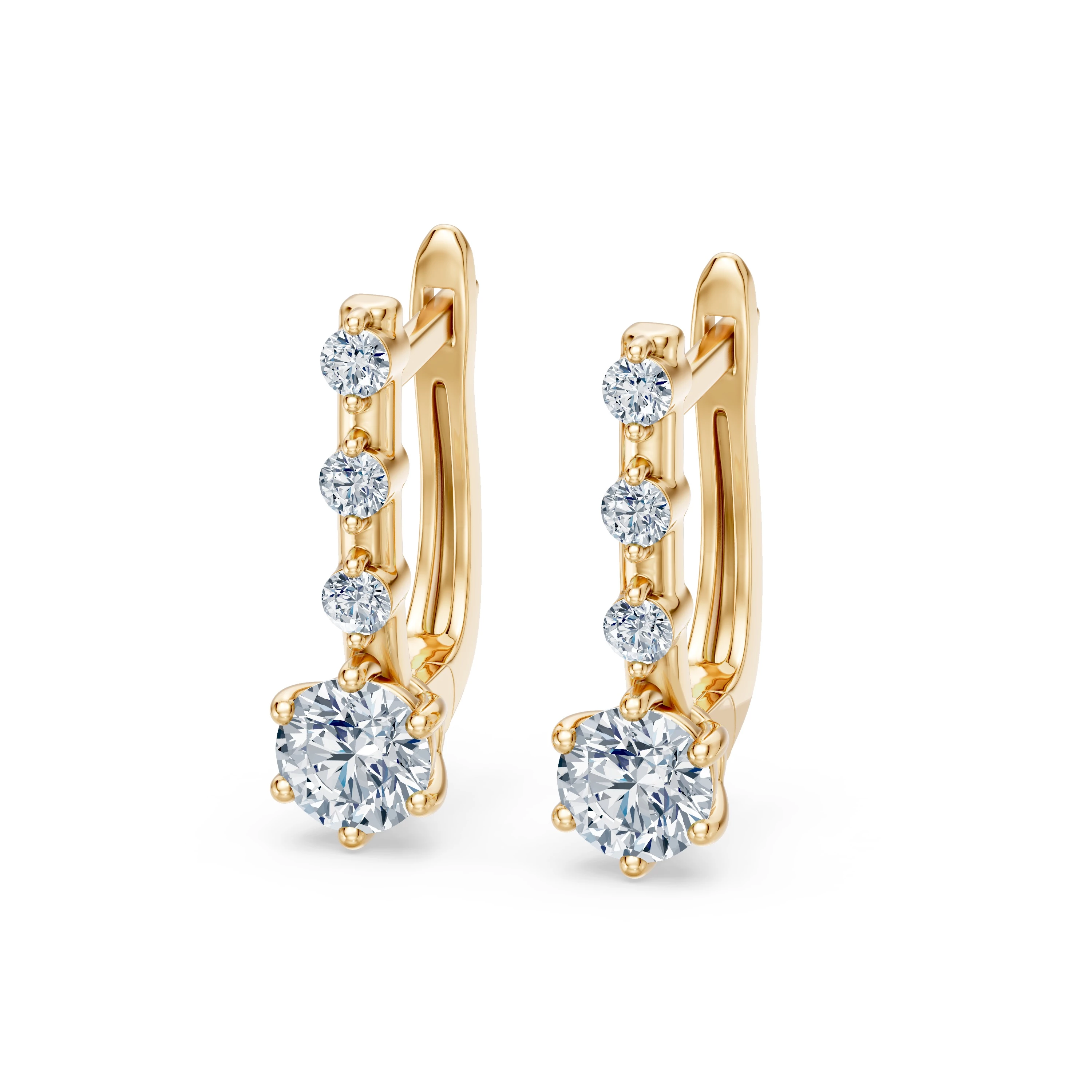 Boucles d'oreilles Romance Infinie Solitaire Éternité ronde 0,6 ct · 4,2 mm — vue 5