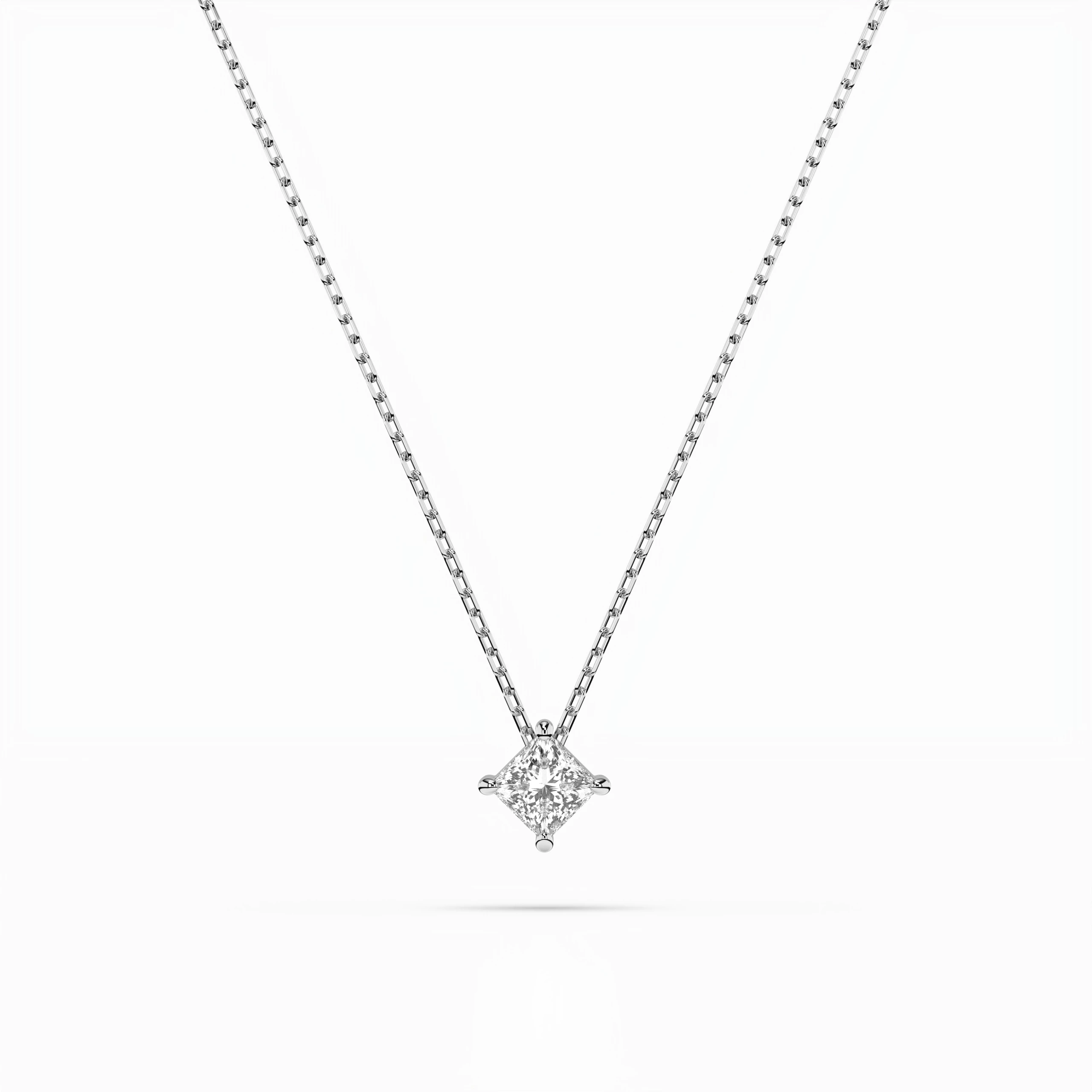 Collier Horizon Sacré Solitaire princesse 0,17 ct · 3,0 mm — vue 1