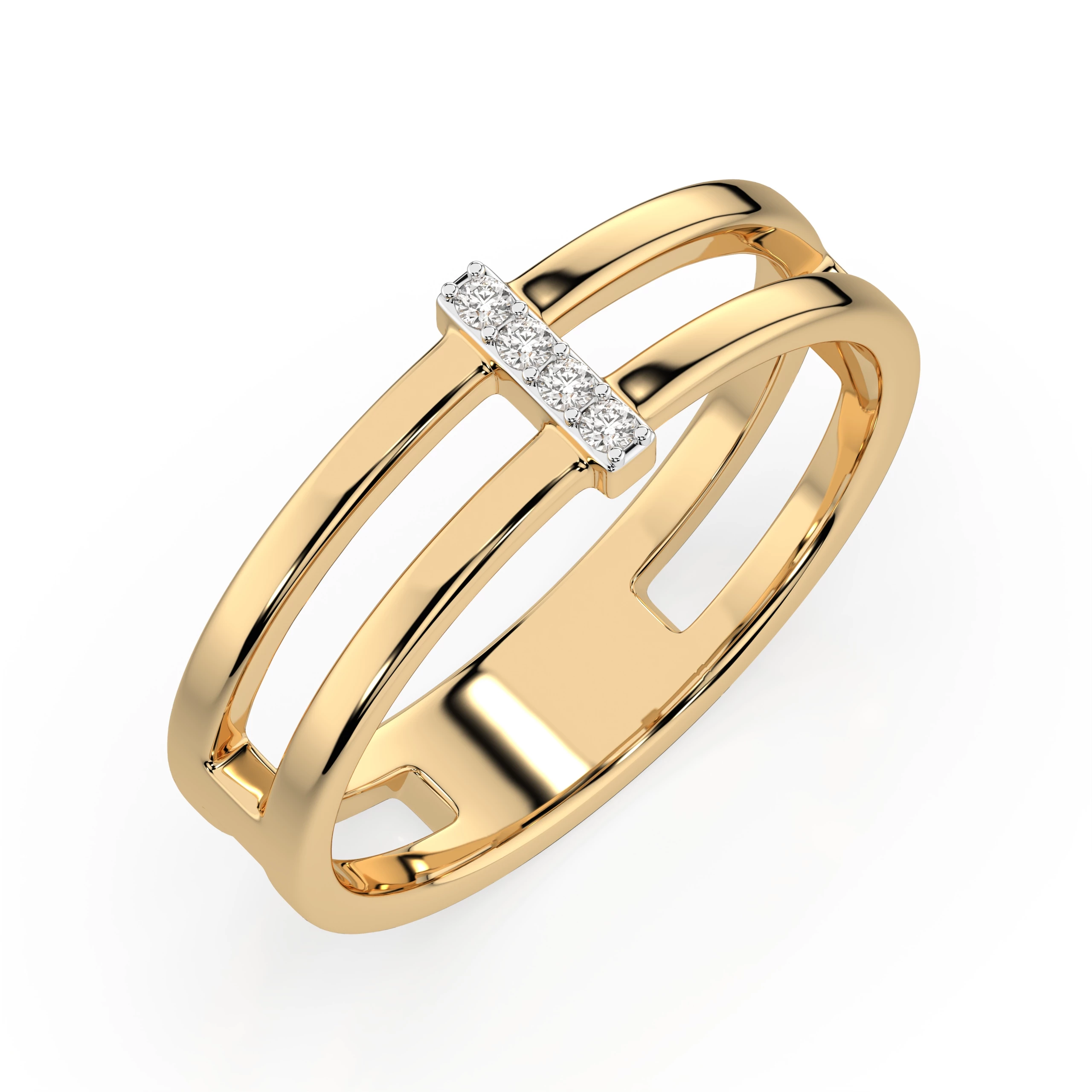 Bague Rose Interdite Minimalisme ronde 0,04 ct — vue 4