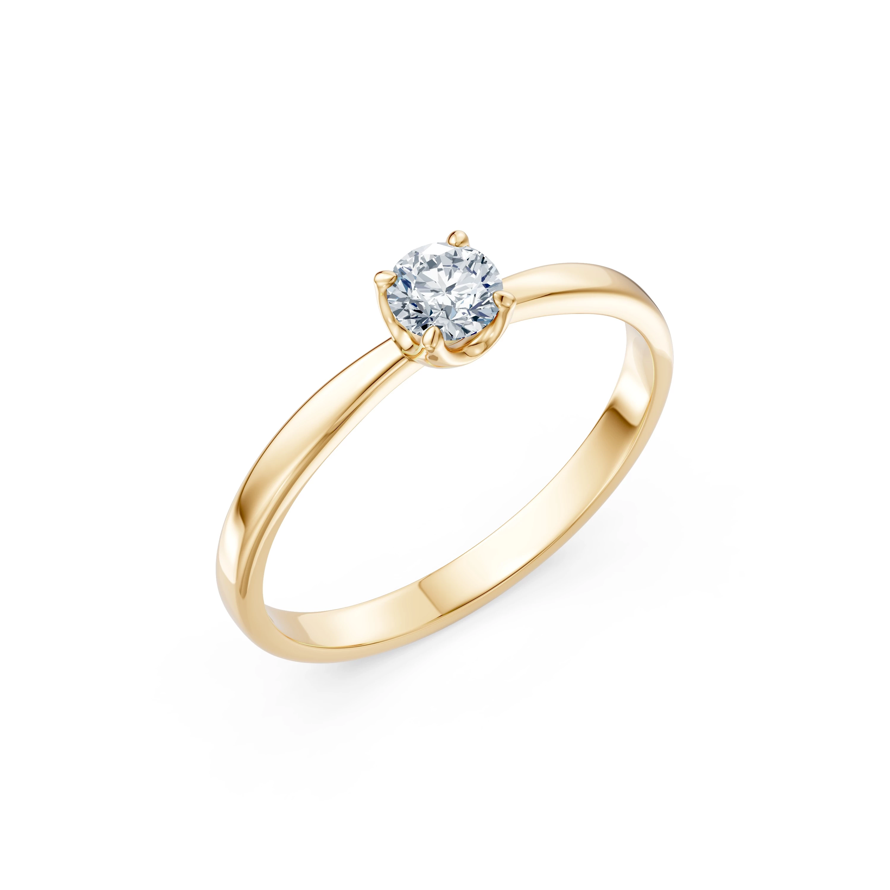 Bague Princesse Dorée Solitaire 0,3 ct — vue 4