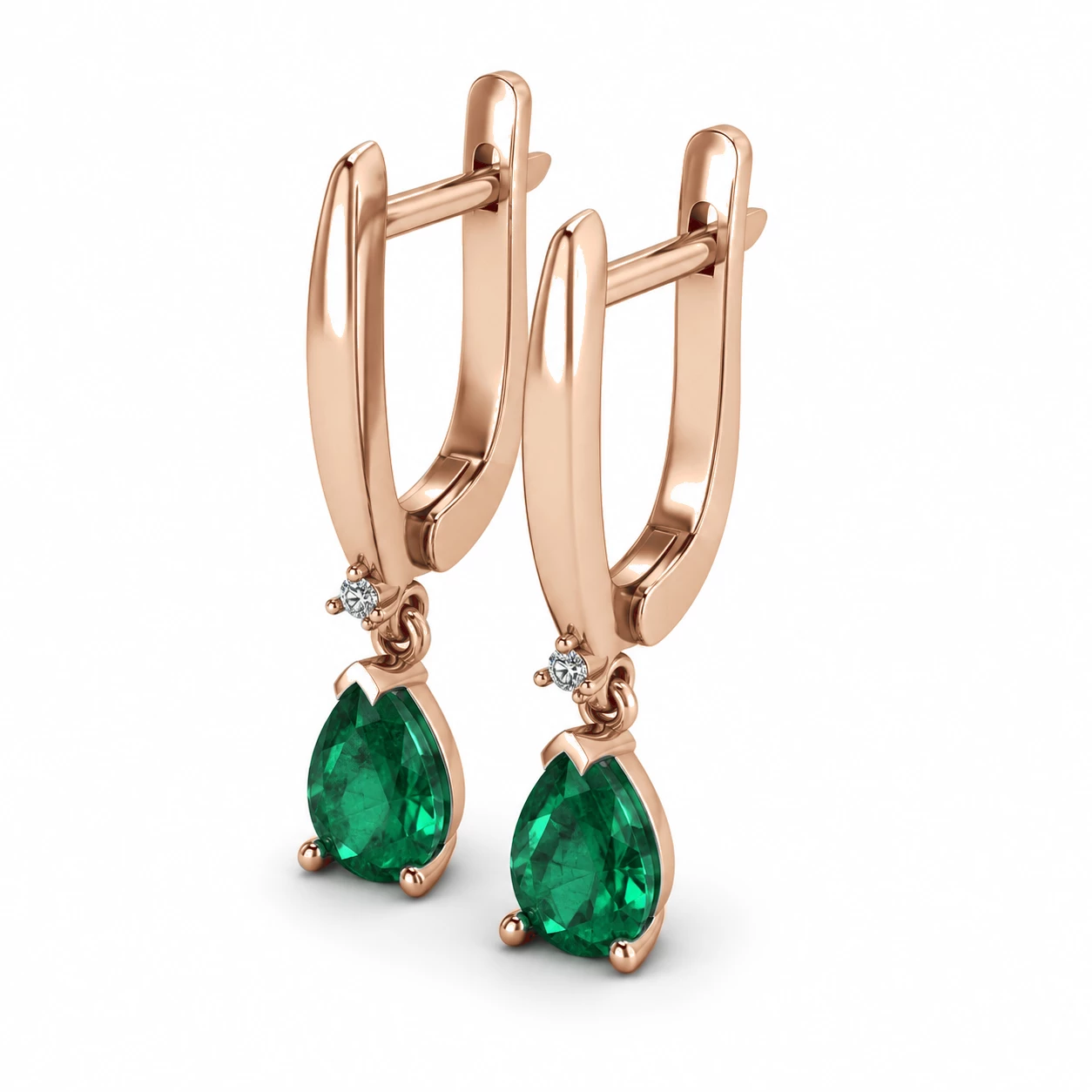 Boucles d'oreilles Duchesse Triomphale Pierre Précieuse poire 1,12 ct — vue 1