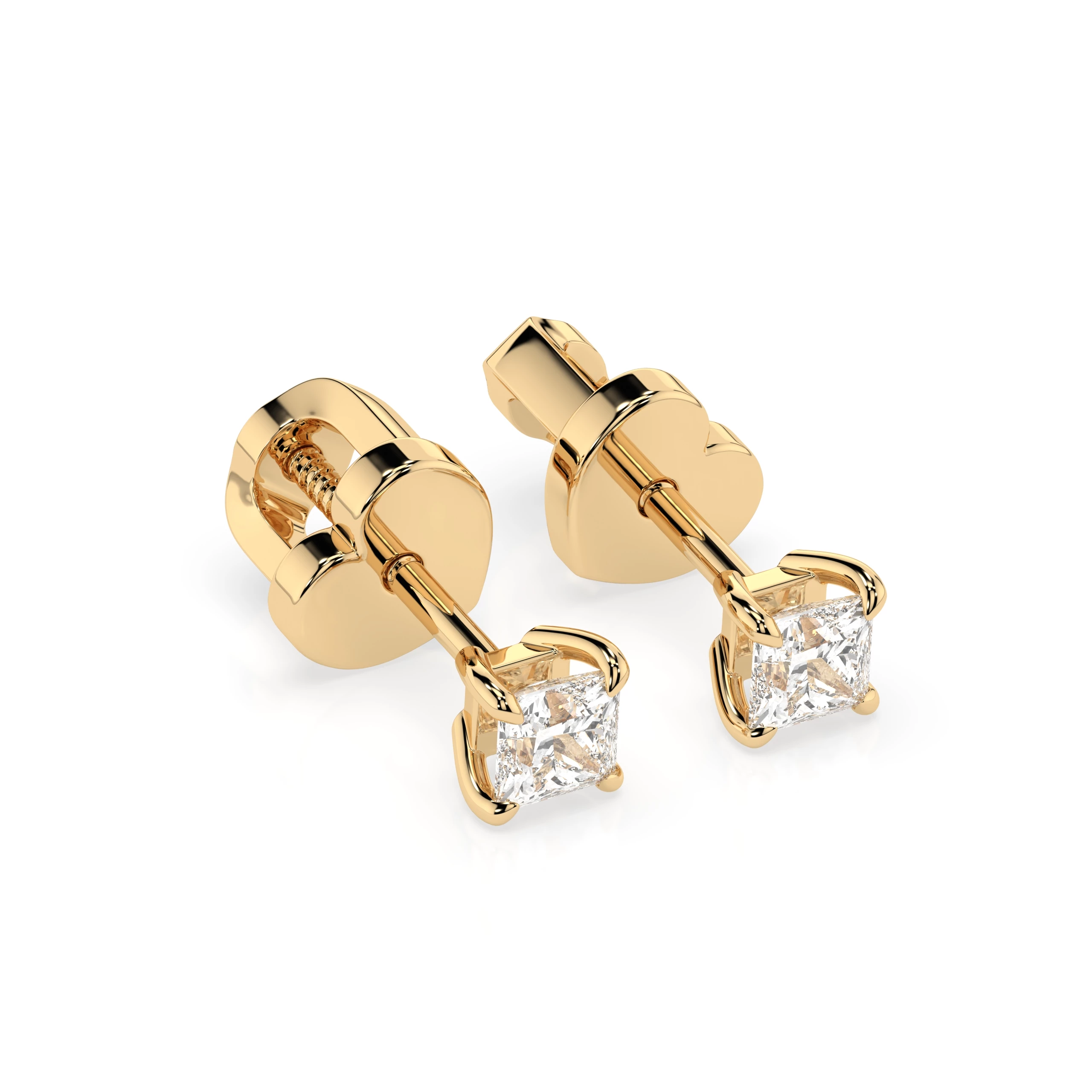 Boucles d'oreilles Comète Impériale Solitaire avec fermoir papillon princesse 0,2 ct · 2,5 mm — vue 5