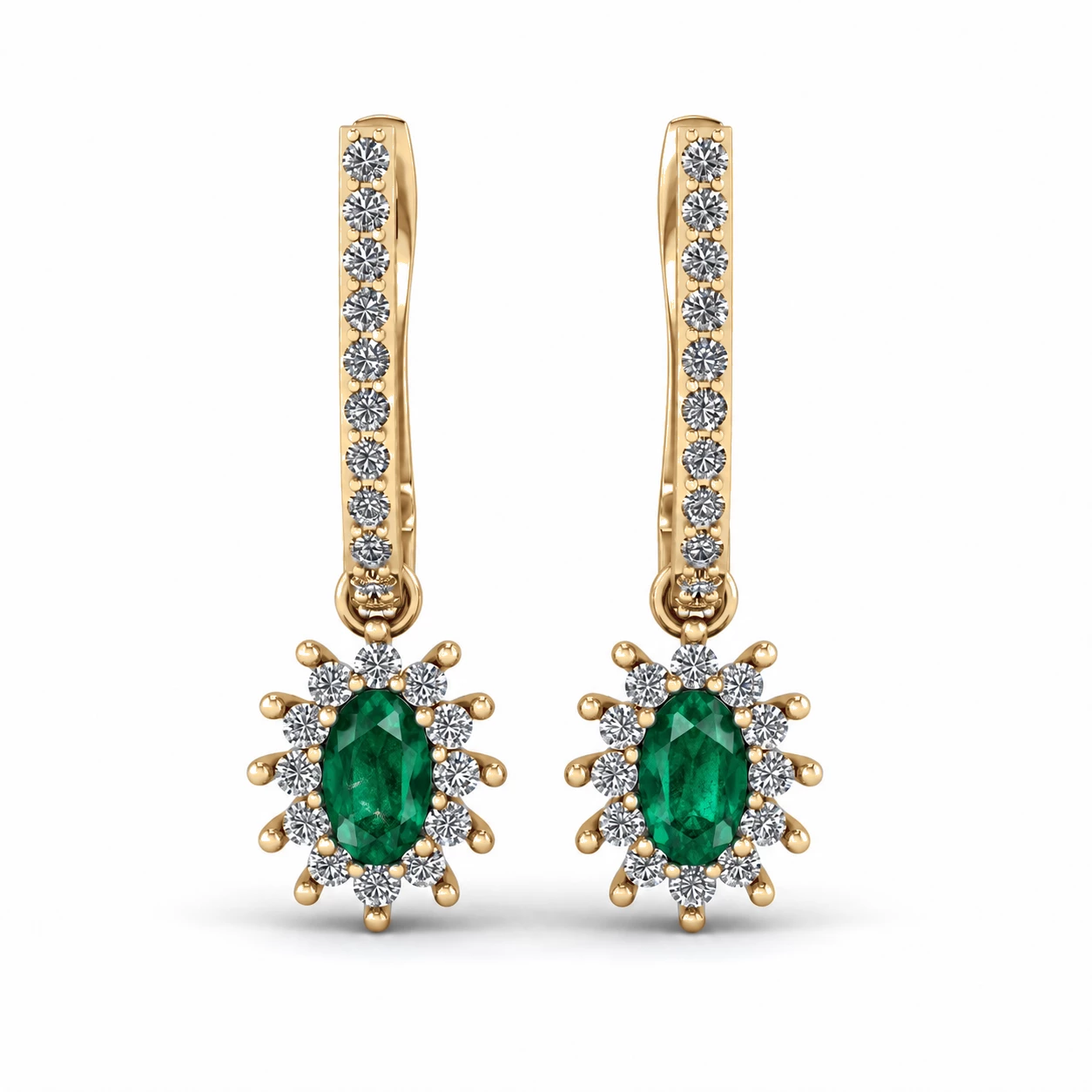 Boucles d'oreilles Diadème Somptueux Pierre Précieuse ovale 0,38 ct — vue 9