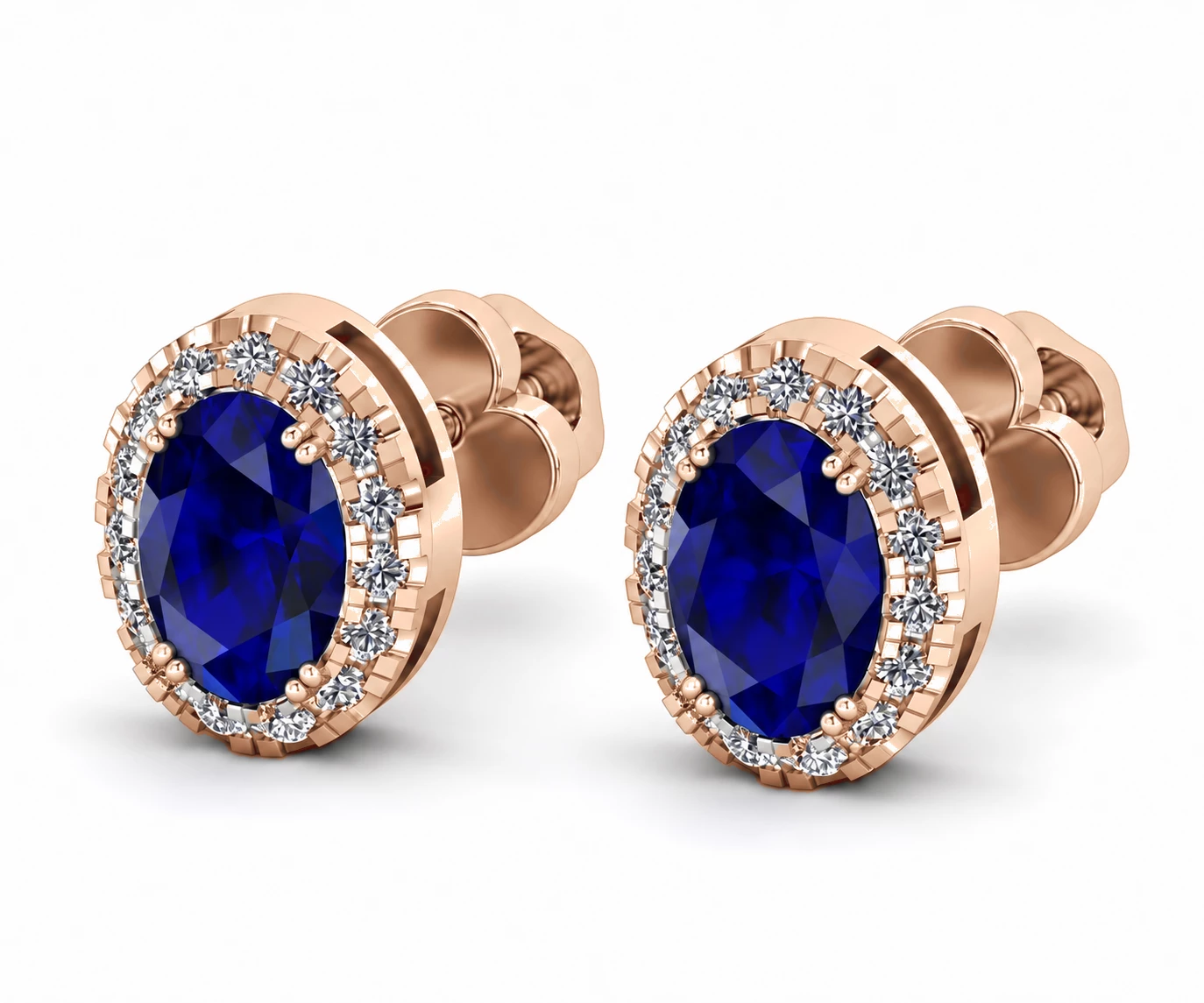 Boucles d'oreilles Horizon Radieux Pierre Précieuse ovale 1,12 ct — vue 1