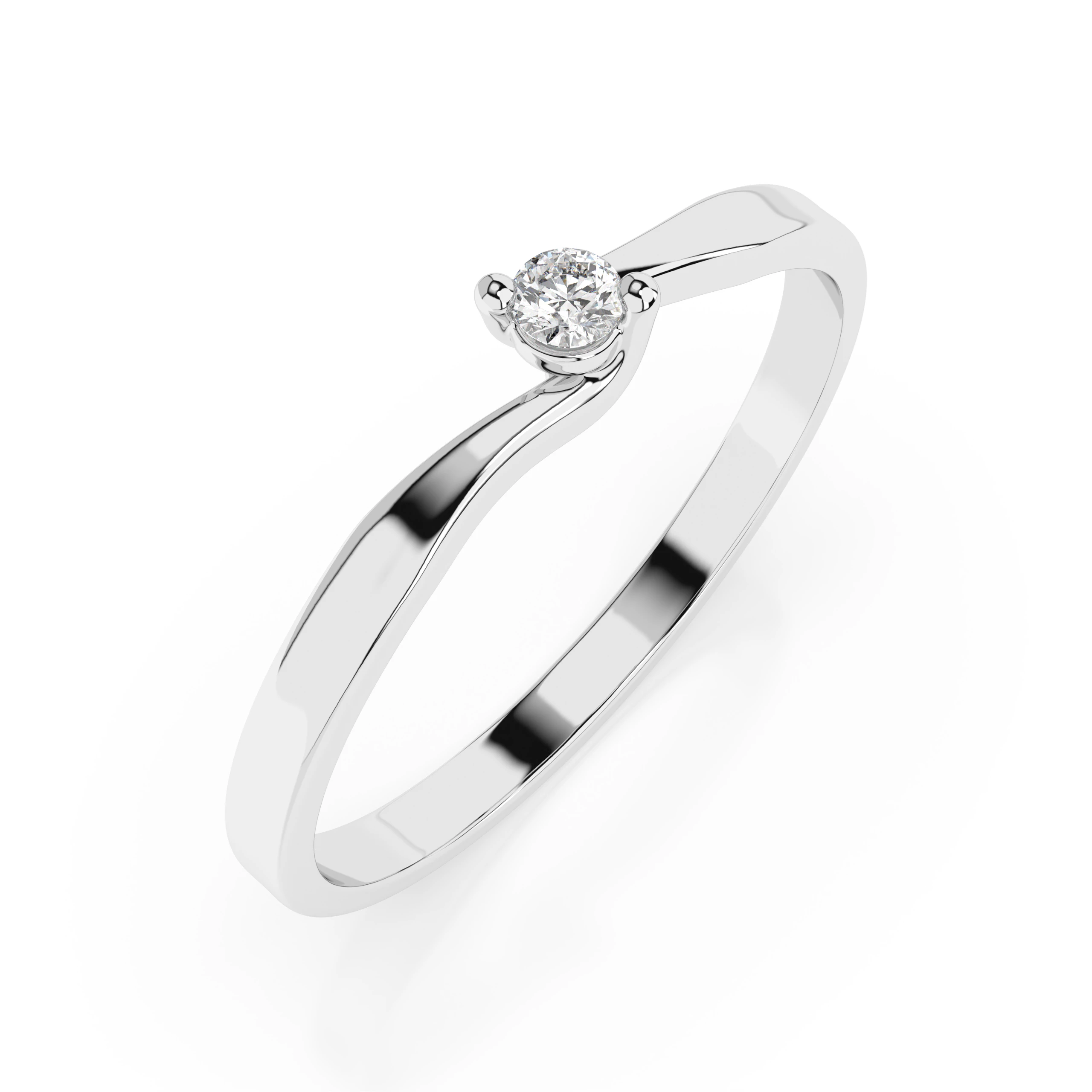 Bague Splendeur Éternelle Solitaire ronde 0,04 ct · 2,2 mm — vue 1