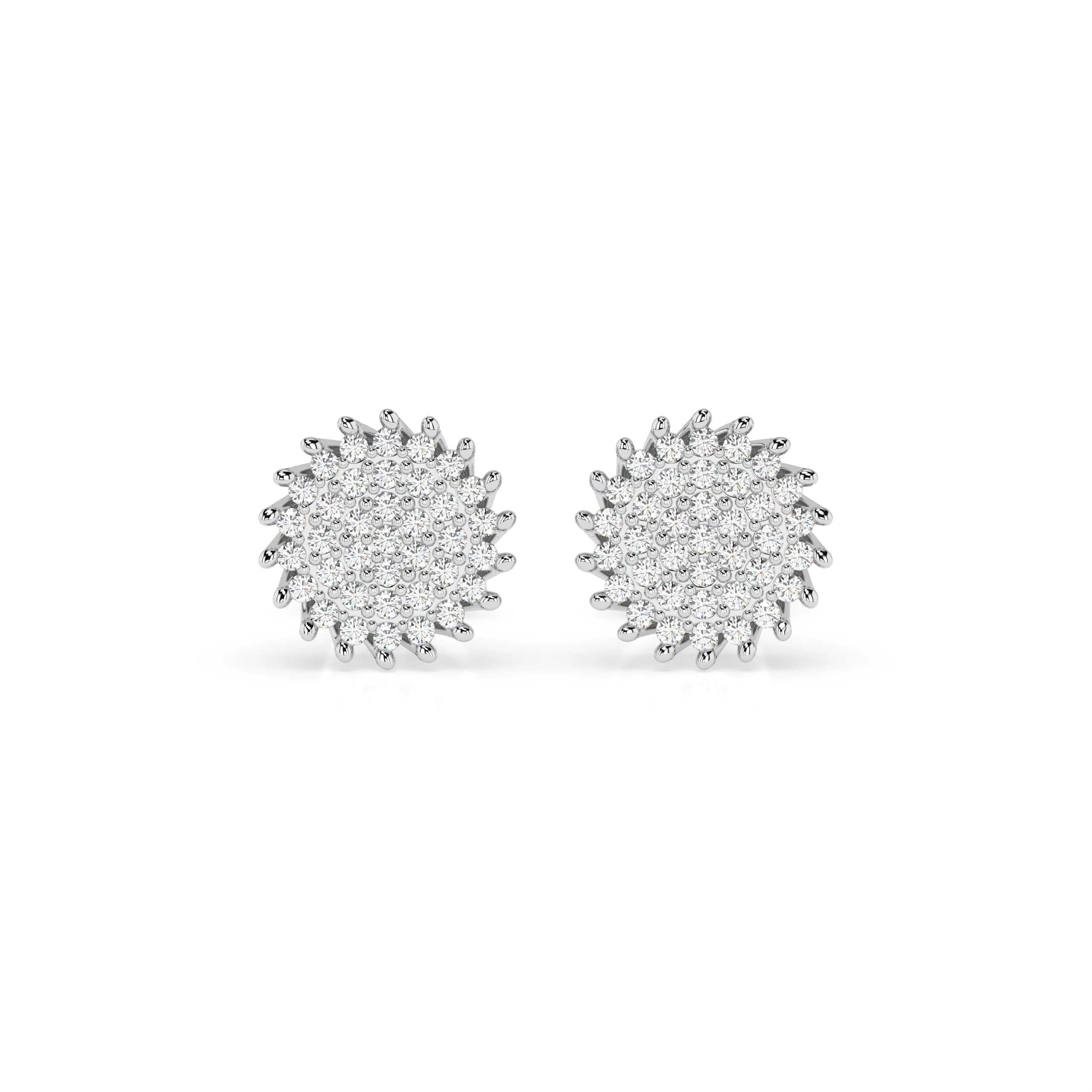 Boucles d'oreilles Lune Étoilée Illusion ronde 0,3 ct — vue 1