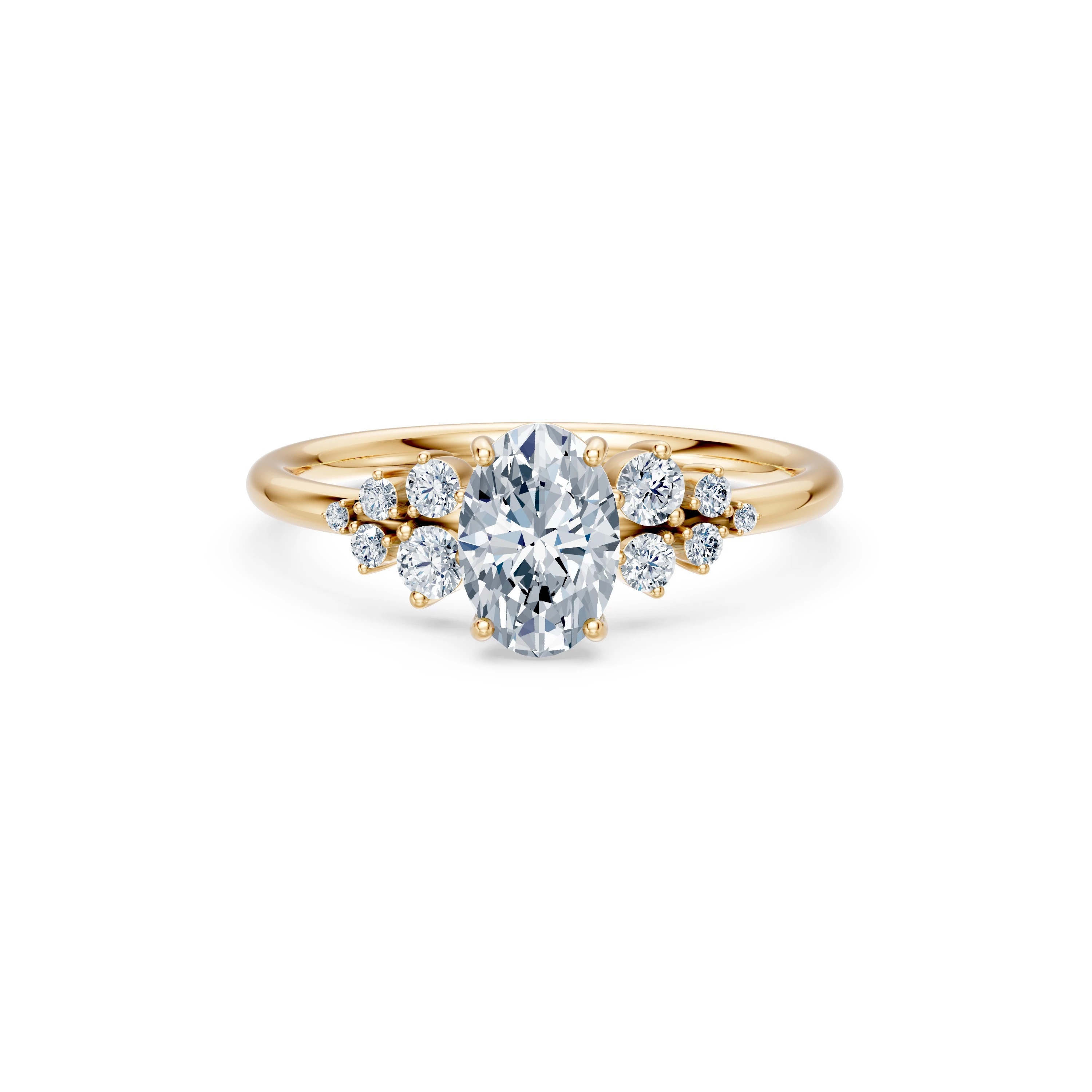 Bague Vœu Doré Solitaire Éternité ovale 1 ct — vue 6