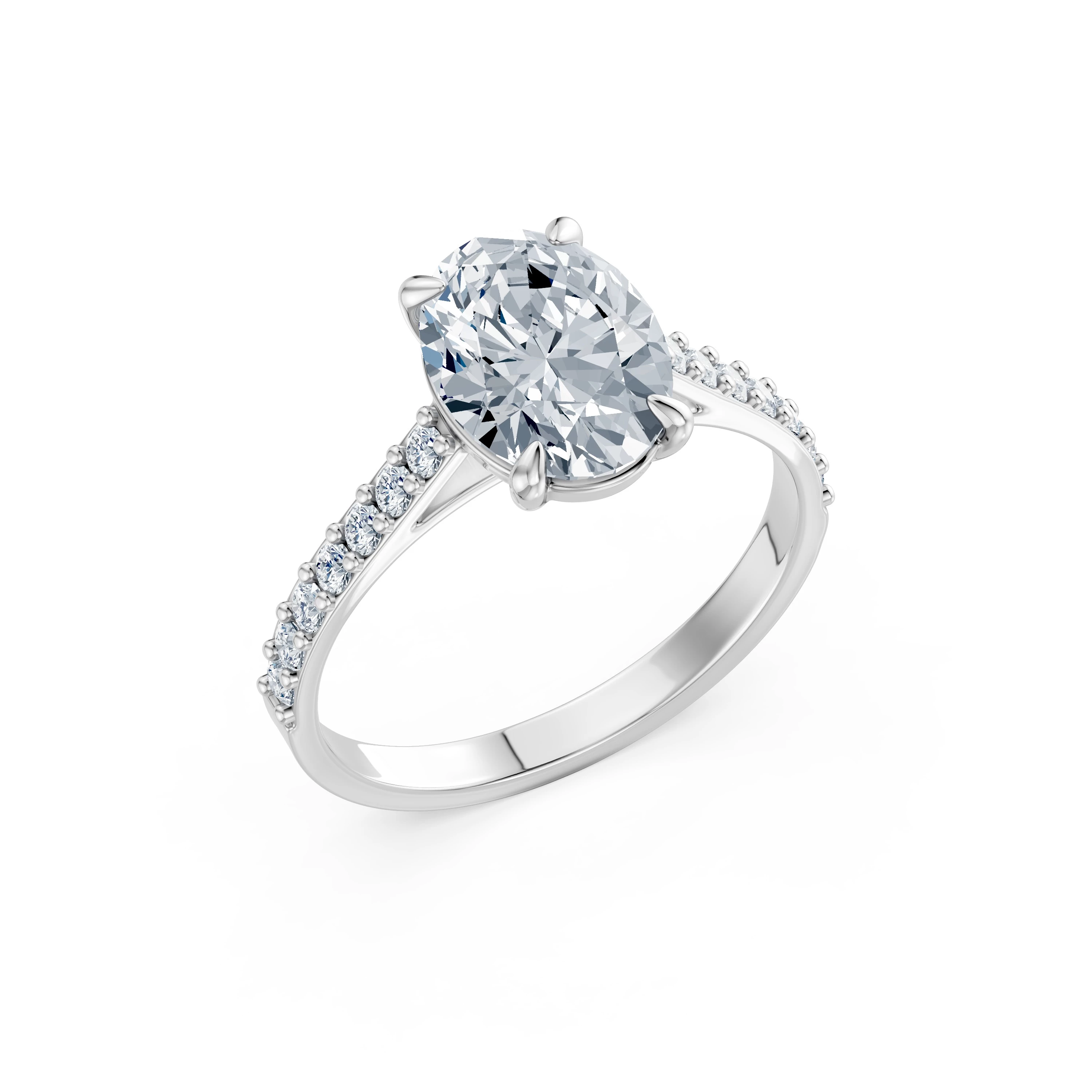 Bague Charme Intemporel Solitaire Éternité ovale 2 ct · 2,0 mm — vue 1