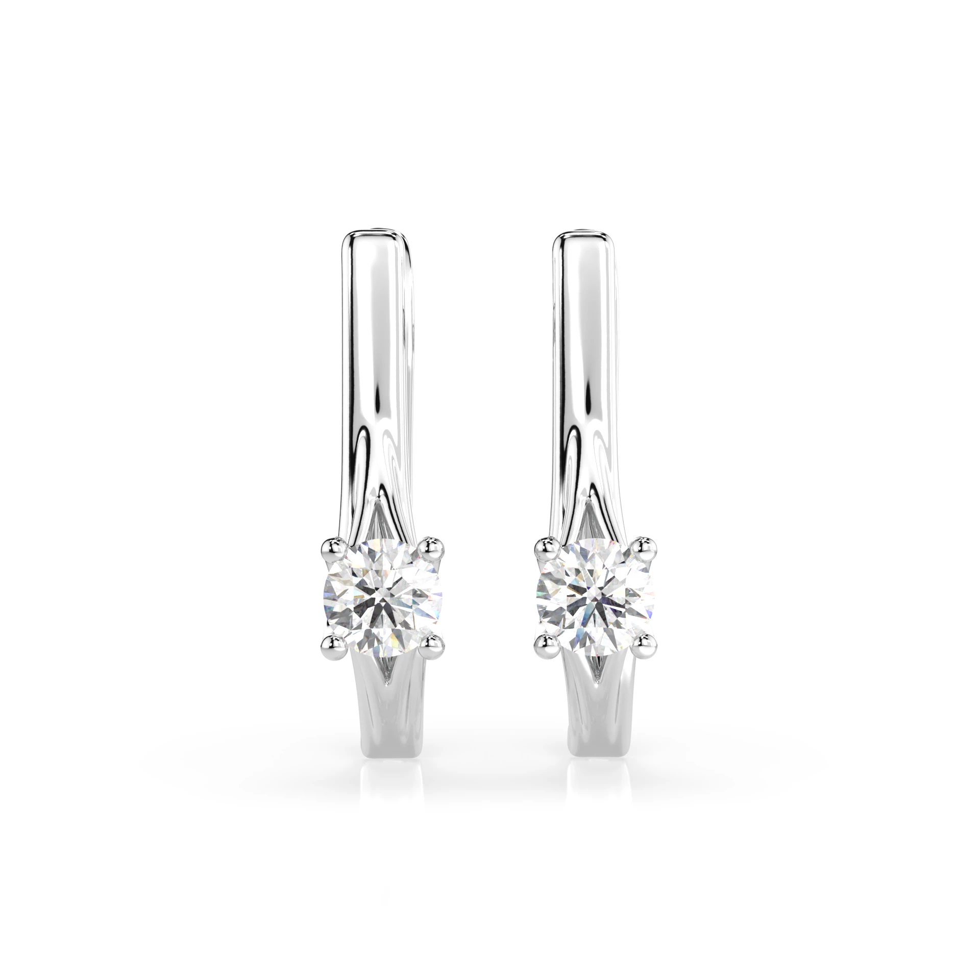 Boucles d'oreilles Nébuleuse Mystérieuse Solitaire avec fermoir anglais ronde 0,2 ct · 3,0 mm — vue 1