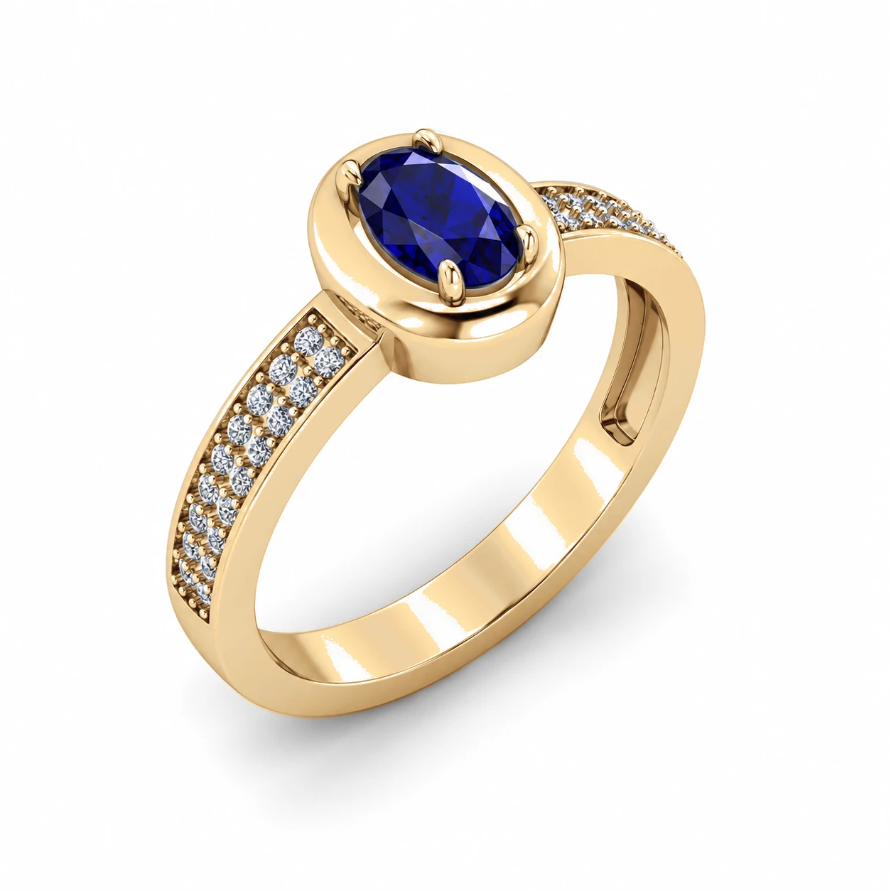 Bague Crépuscule Céleste Pierre Précieuse ovale 0,56 ct — vue 7