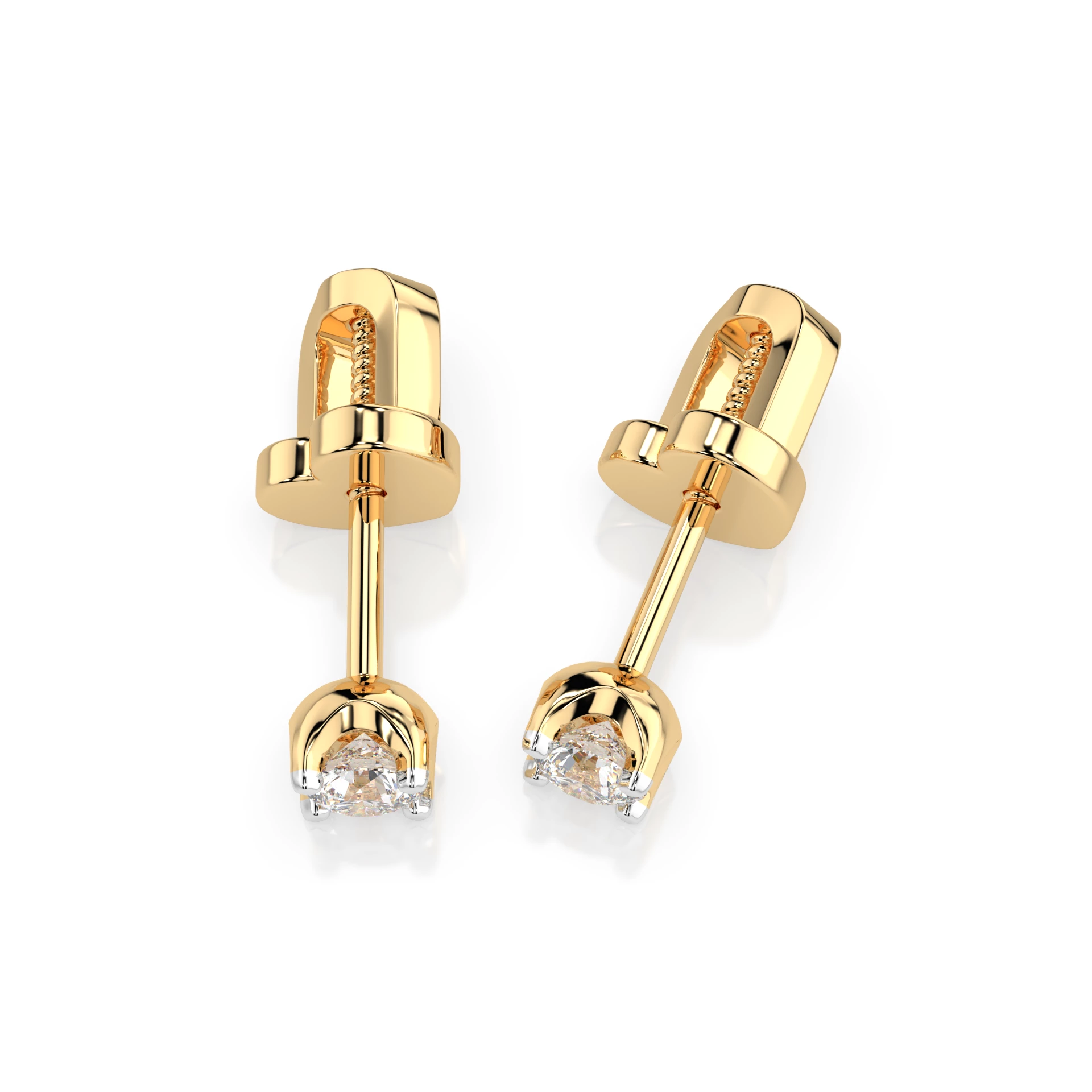 Boucles d'oreilles Voie Lactée Mystérieuse Solitaire avec fermoir papillon ronde 0,2 ct · 3,0 mm — vue 5