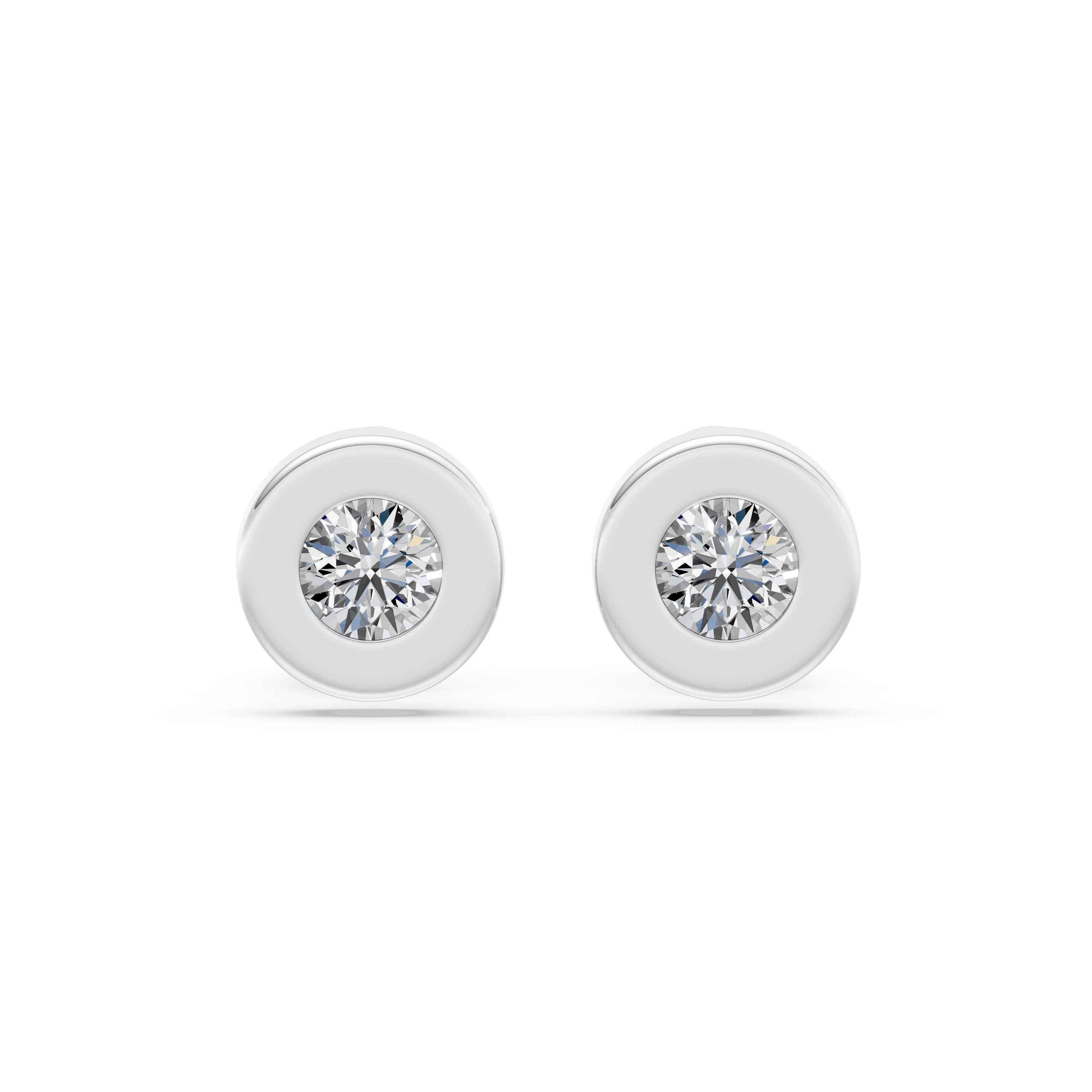 Boucles d'oreilles Lumière Étoilée Solitaire avec fermoir papillon 0,2 ct · 3,7 mm — vue 1