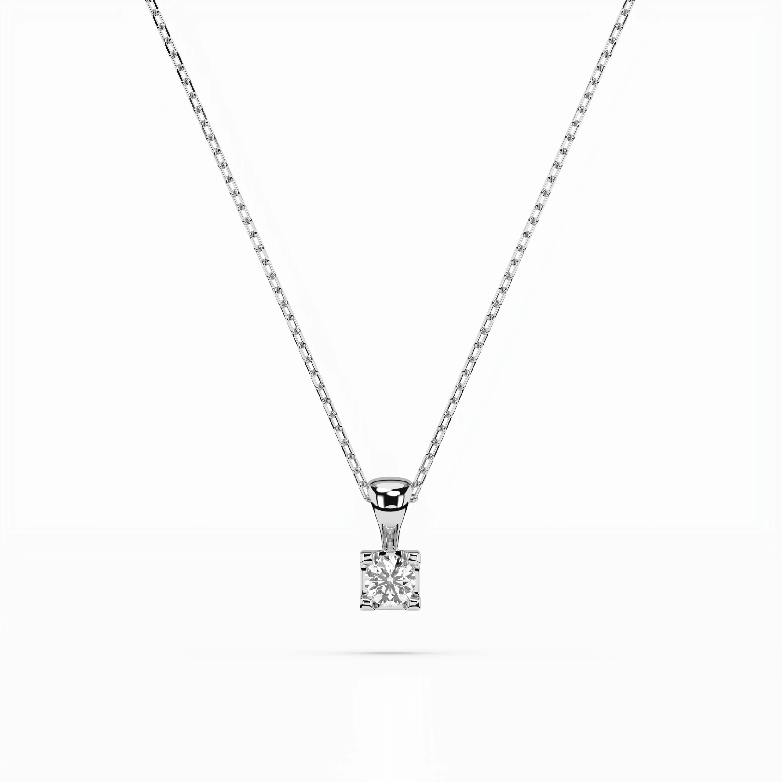 Collier Nébuleuse Dorée Solitaire ronde 0,15 ct · 3,4 mm — vue 1