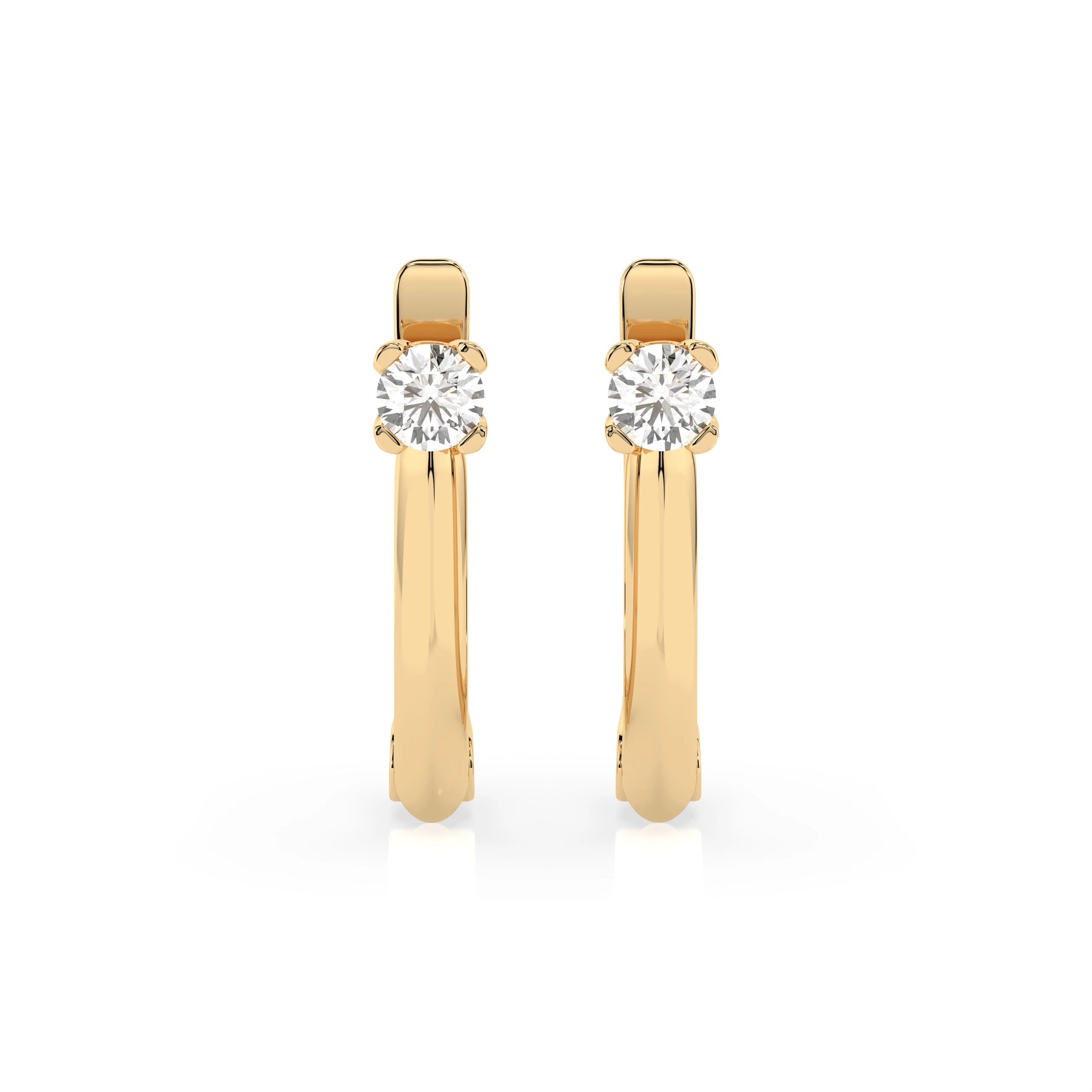 Boucles d'oreilles Soleil Argenté Solitaire avec fermoir anglais ronde 0,12 ct · 2,5 mm — vue 4