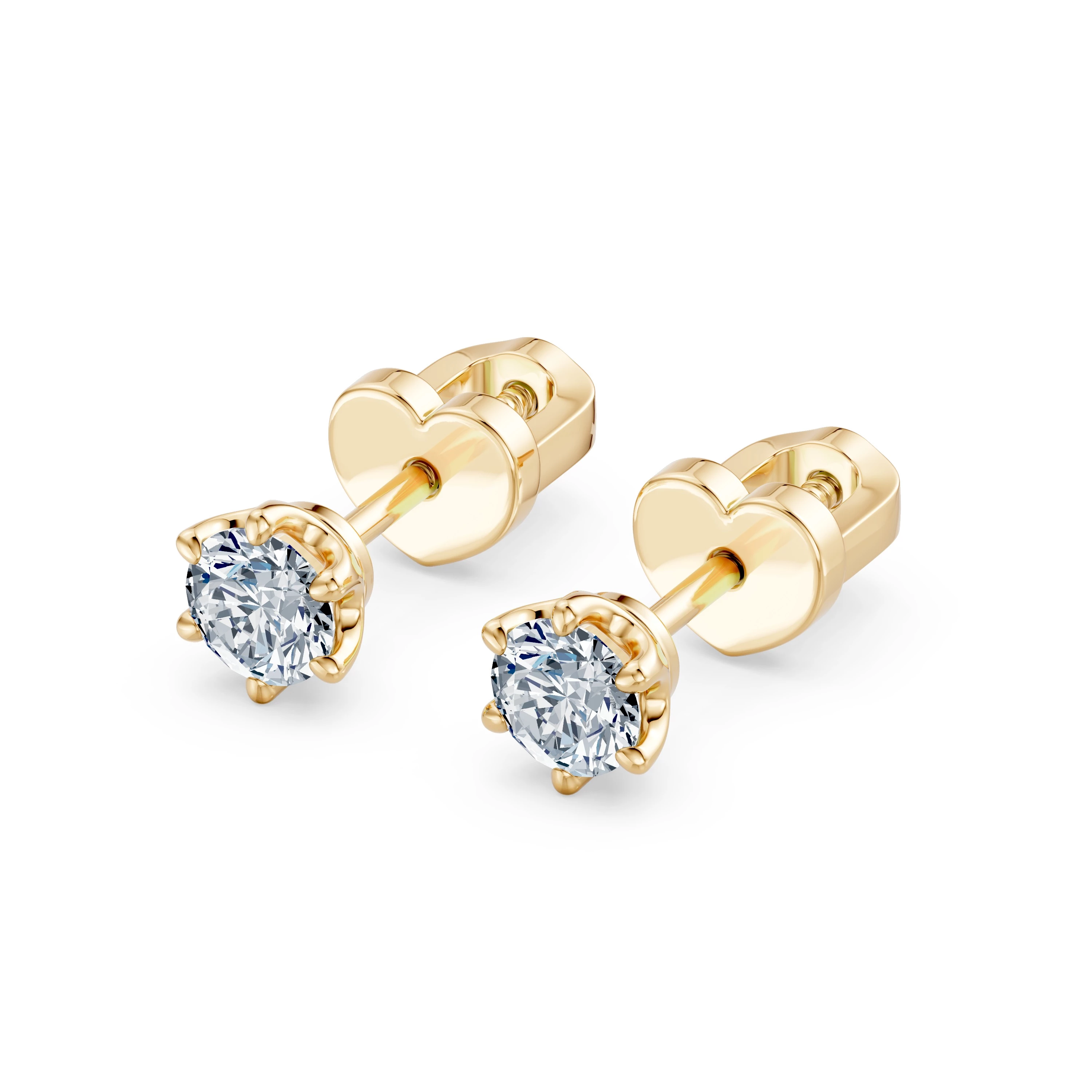 Boucles d'oreilles Éclipse Impériale Solitaire avec fermoir papillon 0,25 ct · 4,0 mm — vue 6