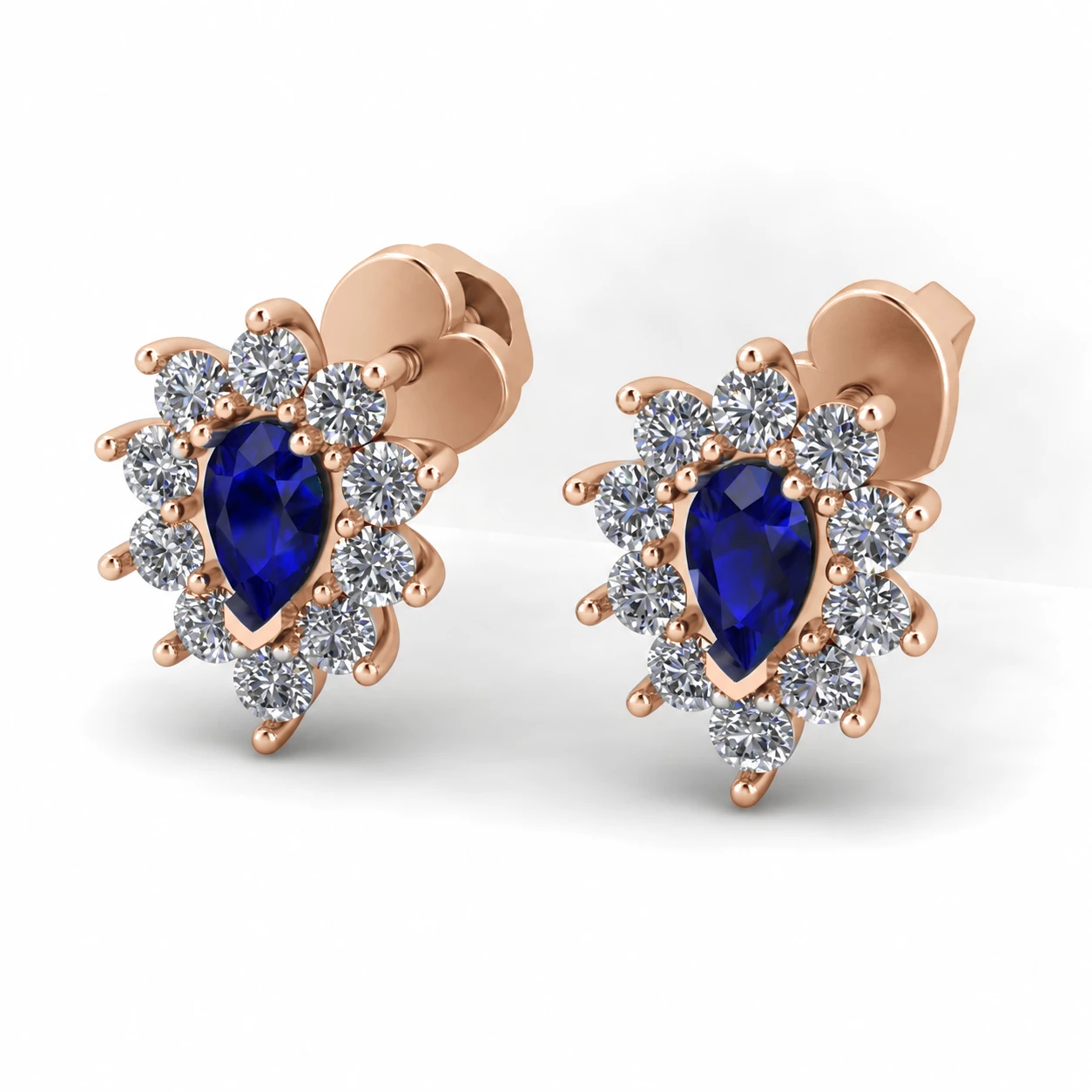 Boucles d'oreilles Mirage Doré Pierre Précieuse poire 0,23 ct — vue 1
