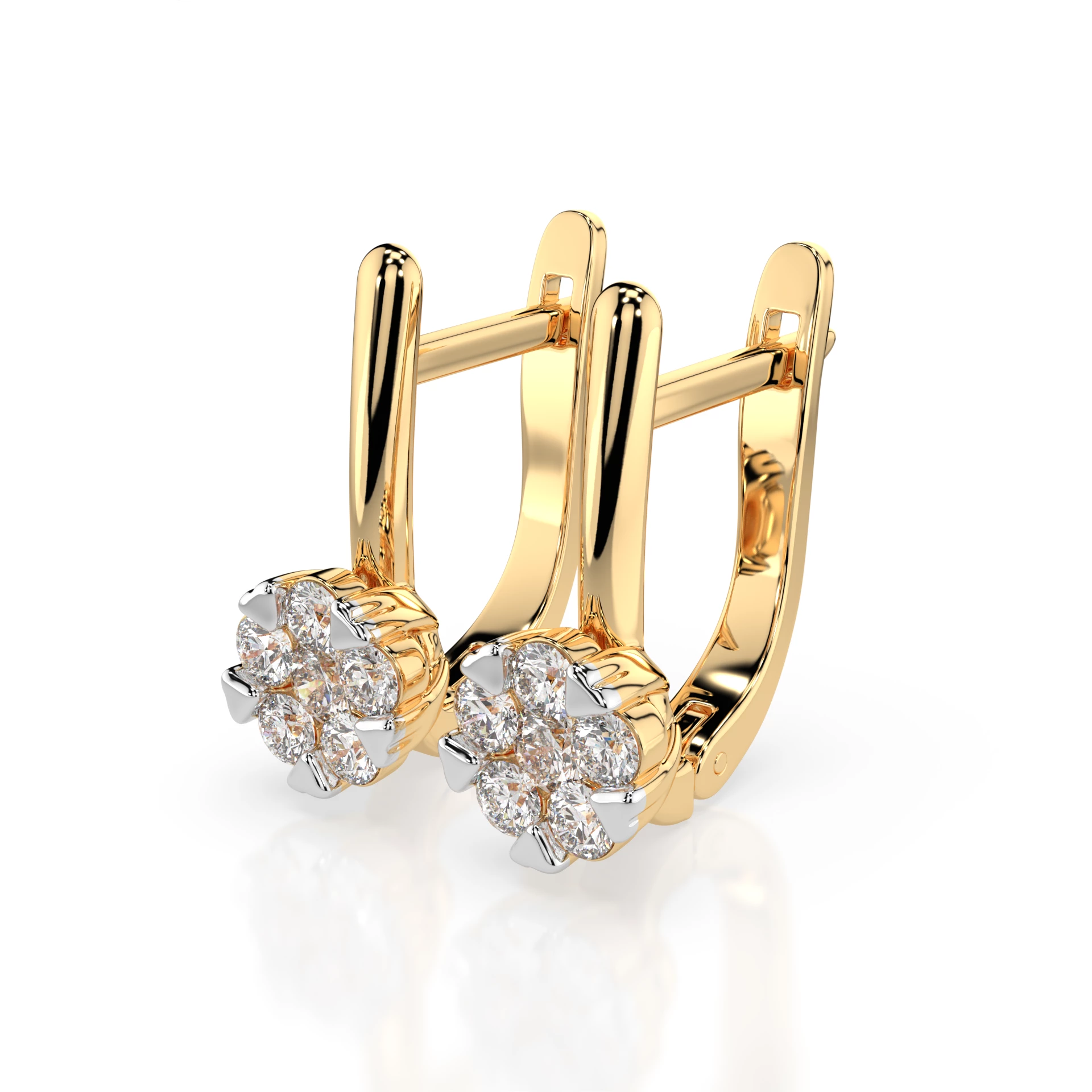 Boucles d'oreilles Horizon Argenté Illusion ronde 0,12 ct — vue 5