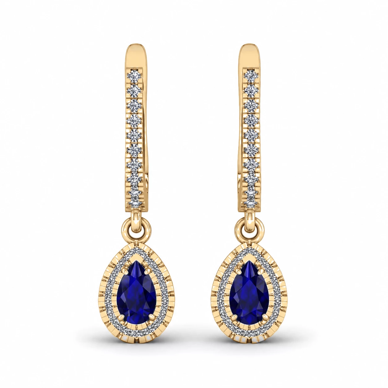 Boucles d'oreilles Orbite Radieuse Pierre Précieuse poire 0,46 ct — vue 7