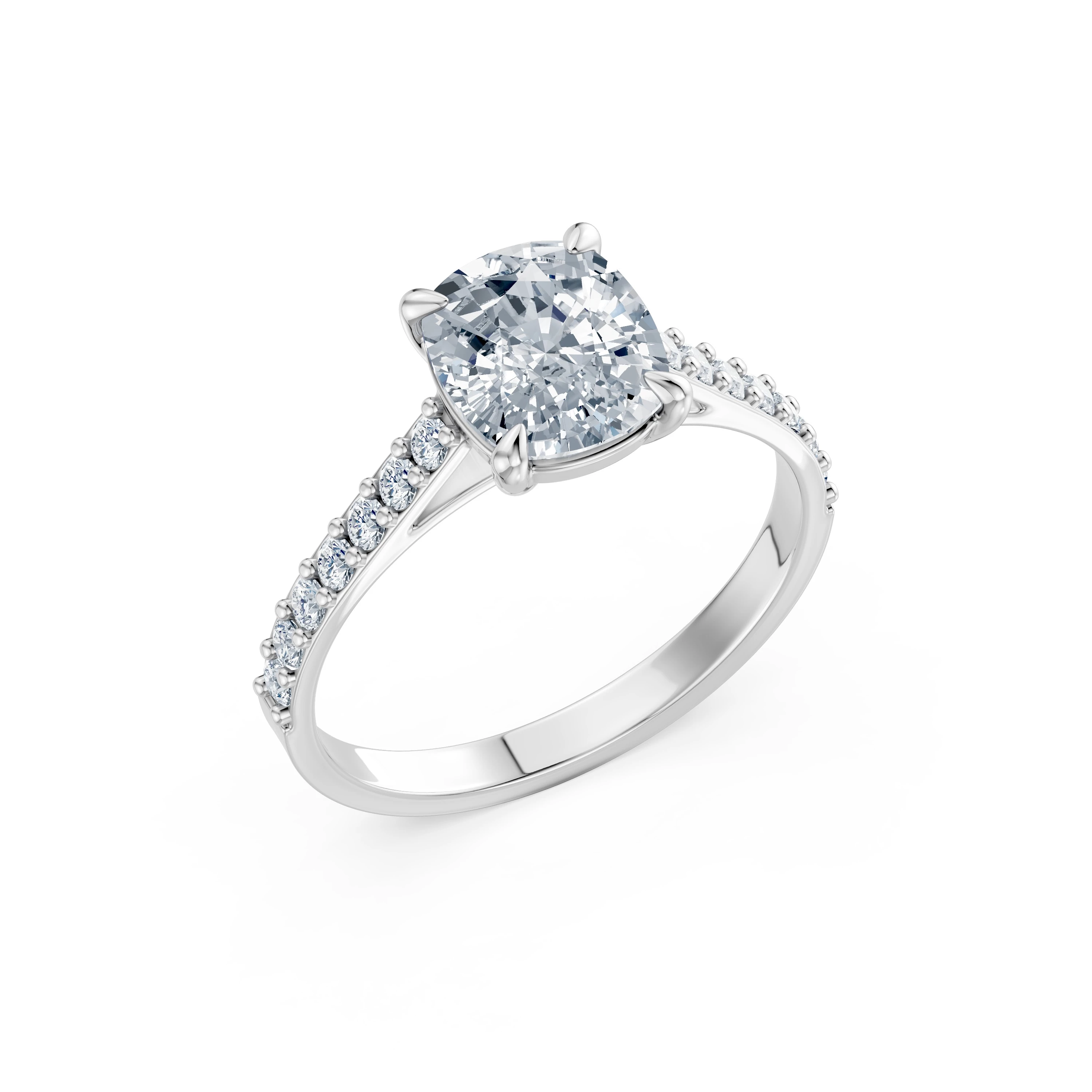 Bague Étreinte Éblouissante Solitaire Éternité coussin 2 ct · 2,0 mm — vue 1
