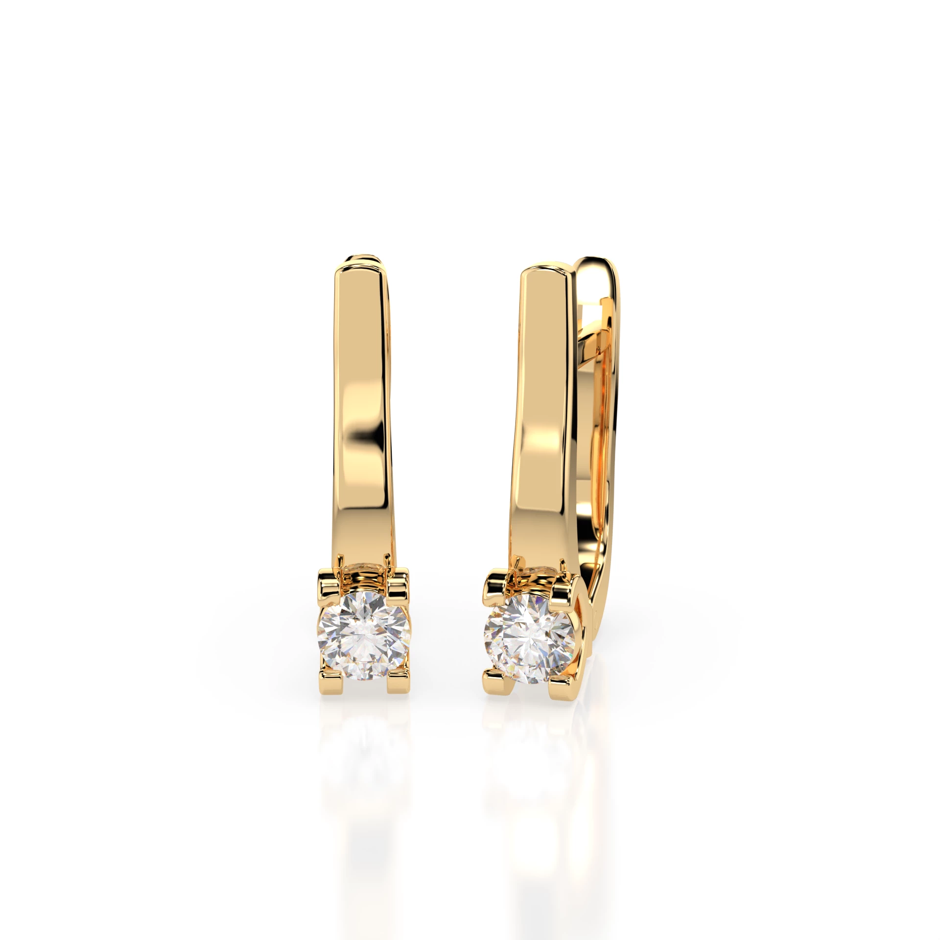 Boucles d'oreilles Nébuleuse Sublime Solitaire avec fermoir anglais ronde 0,2 ct · 3,0 mm — vue 5
