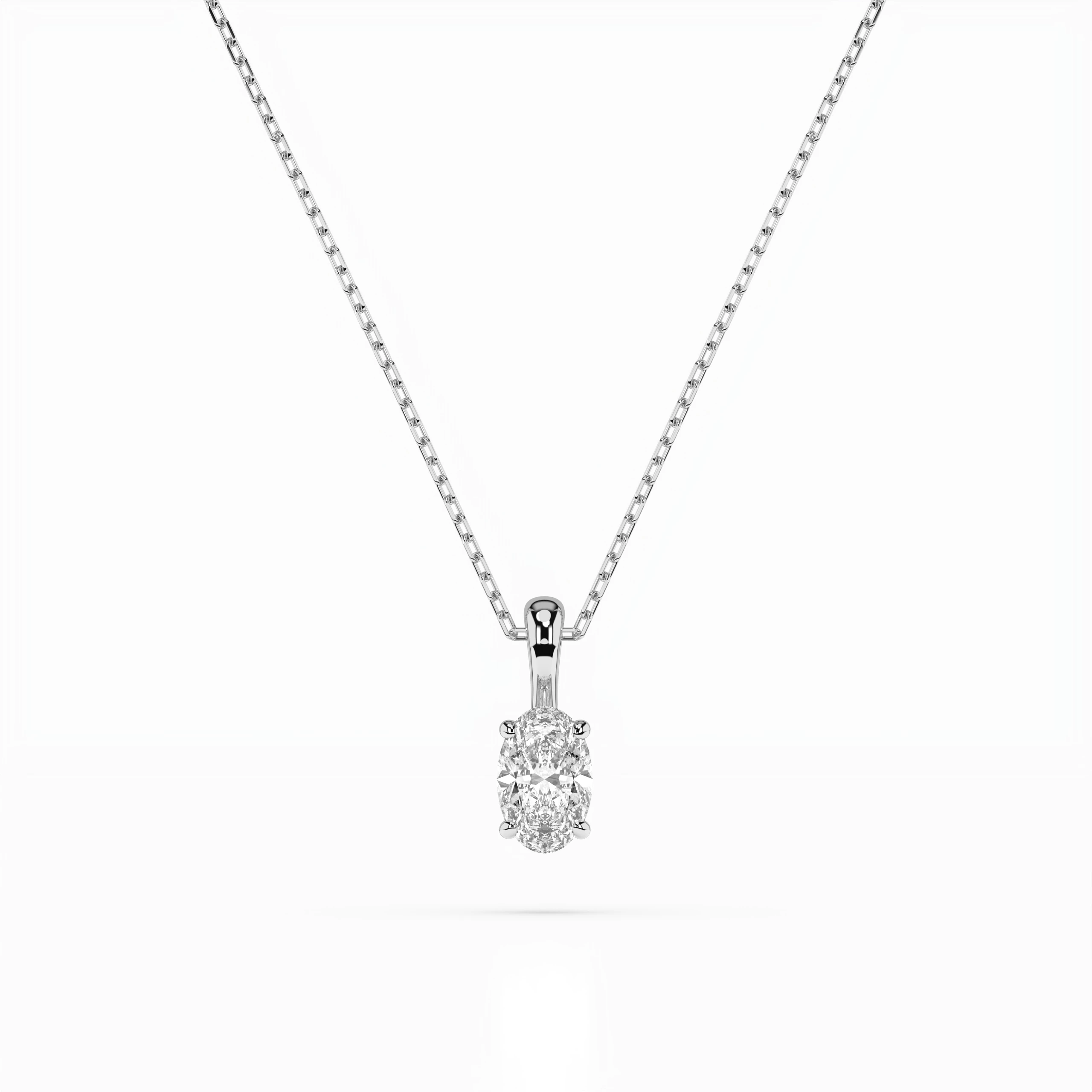Collier Reflet Étoilé Solitaire ovale 0,3 ct — vue 1