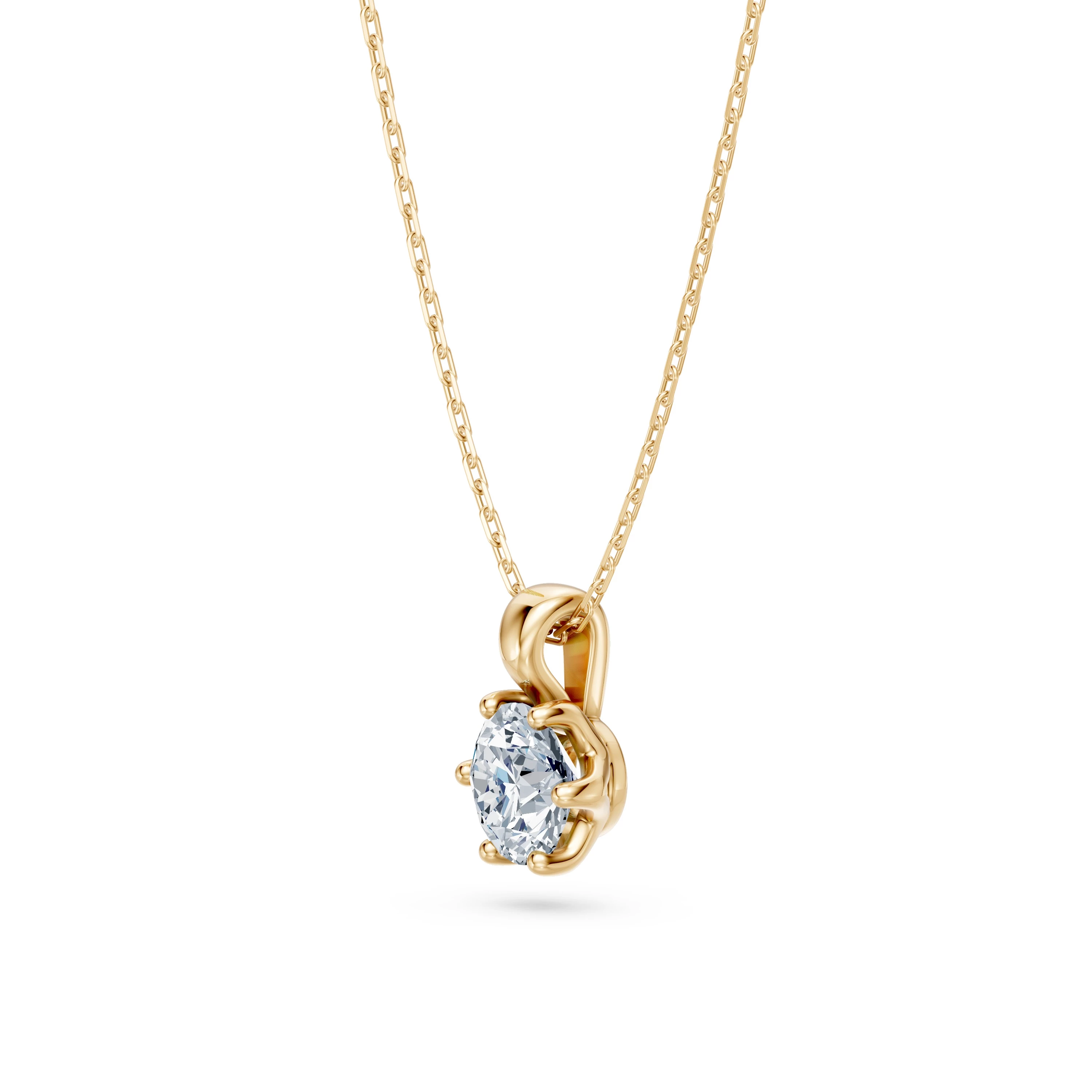 Collier Lune Mystérieuse Solitaire ronde 0,5 ct · 5,1 mm — vue 5