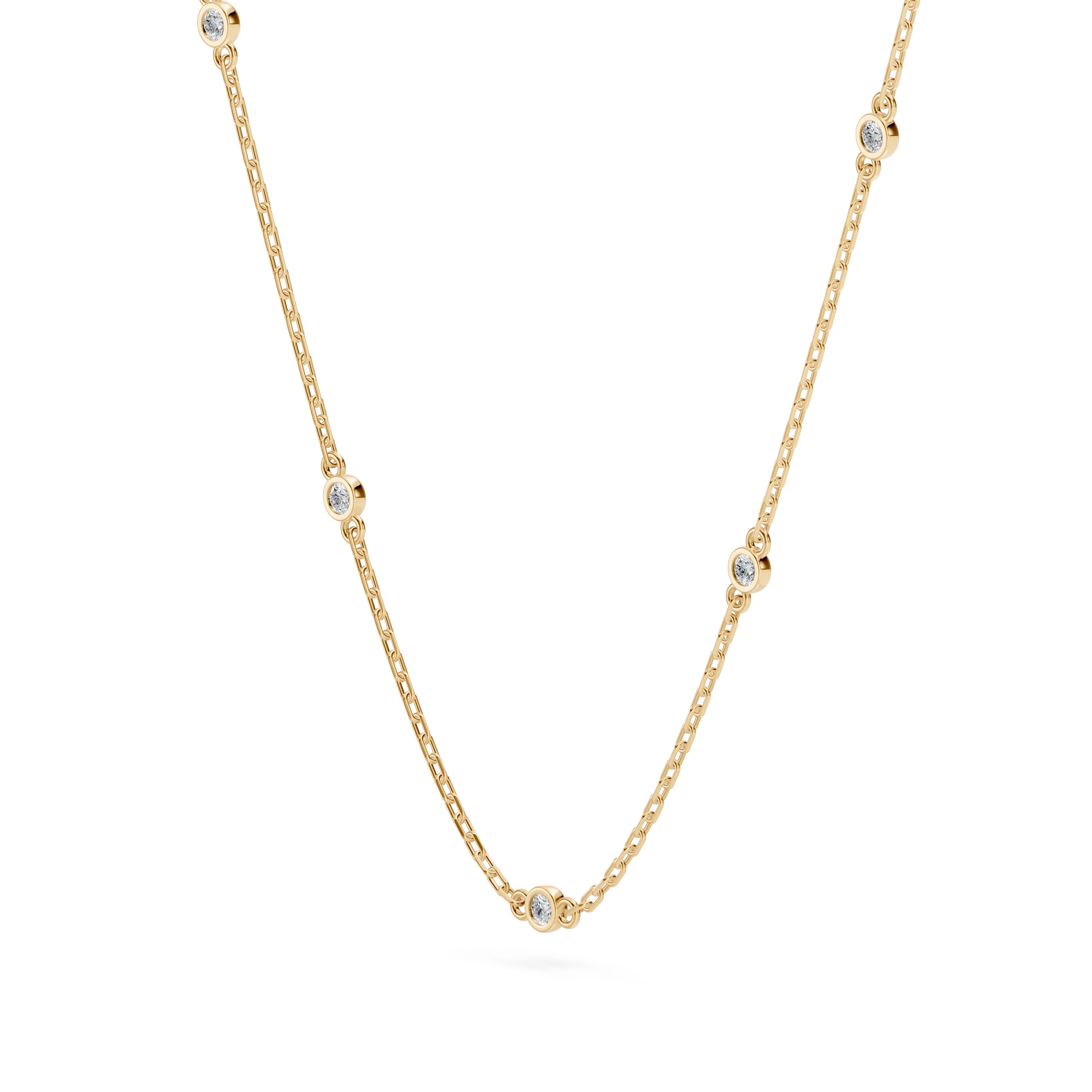 Collier Voile Éternel Minimalisme ronde 0,07 ct — vue 5