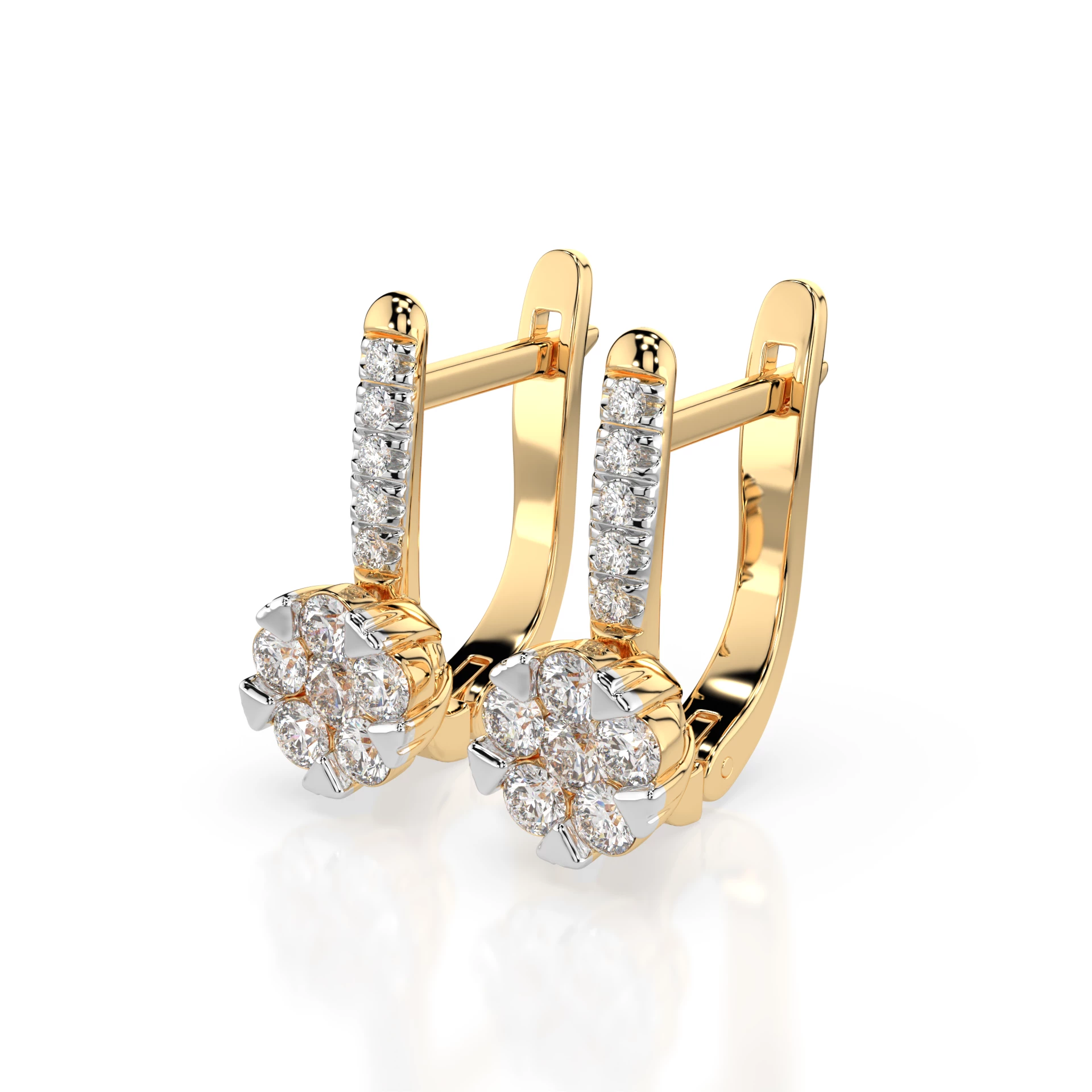 Boucles d'oreilles Rayon Divin Illusion ronde 0,12 ct — vue 5