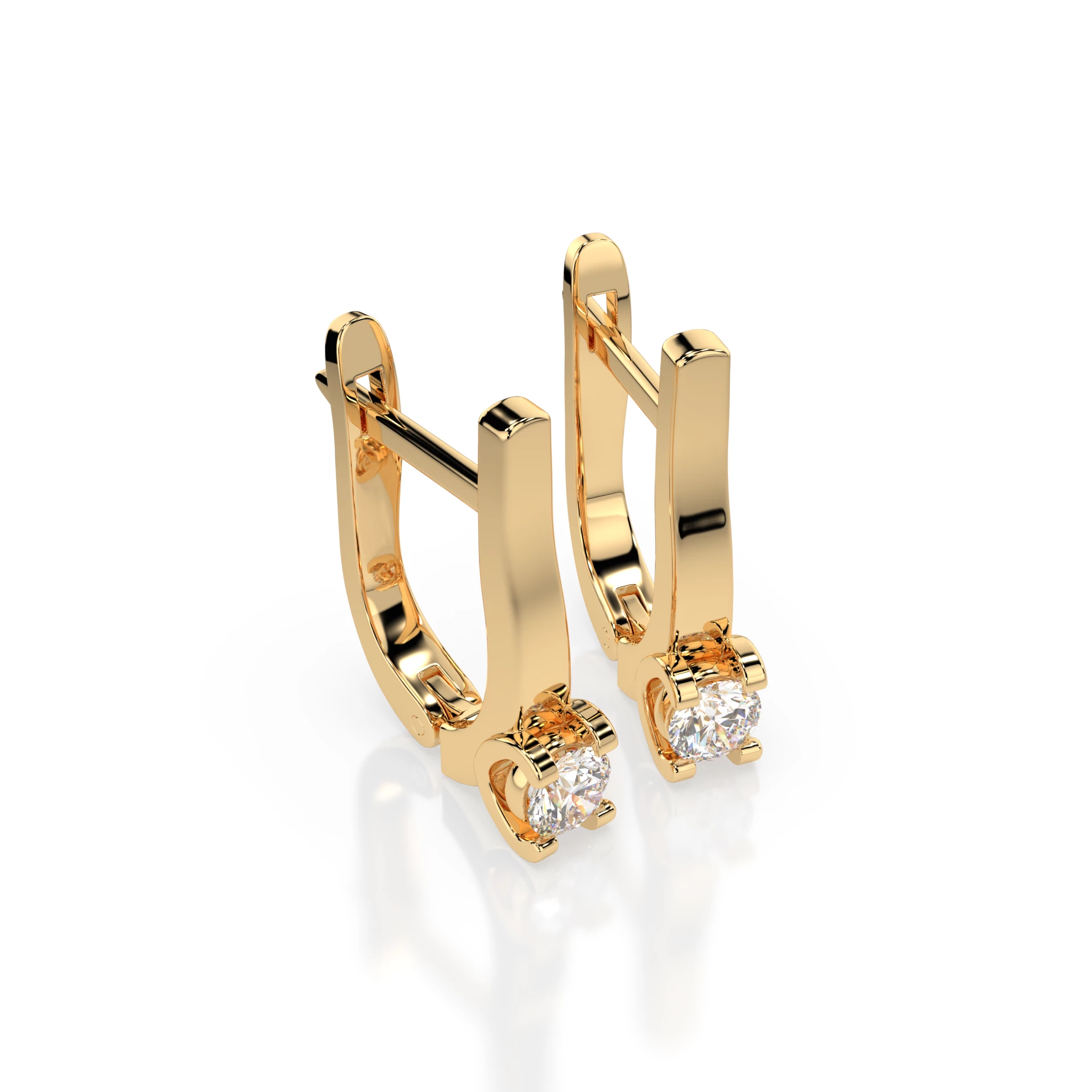 Boucles d'oreilles Mirage Argenté Solitaire avec fermoir anglais ronde 0,3 ct · 3,4 mm — vue 5