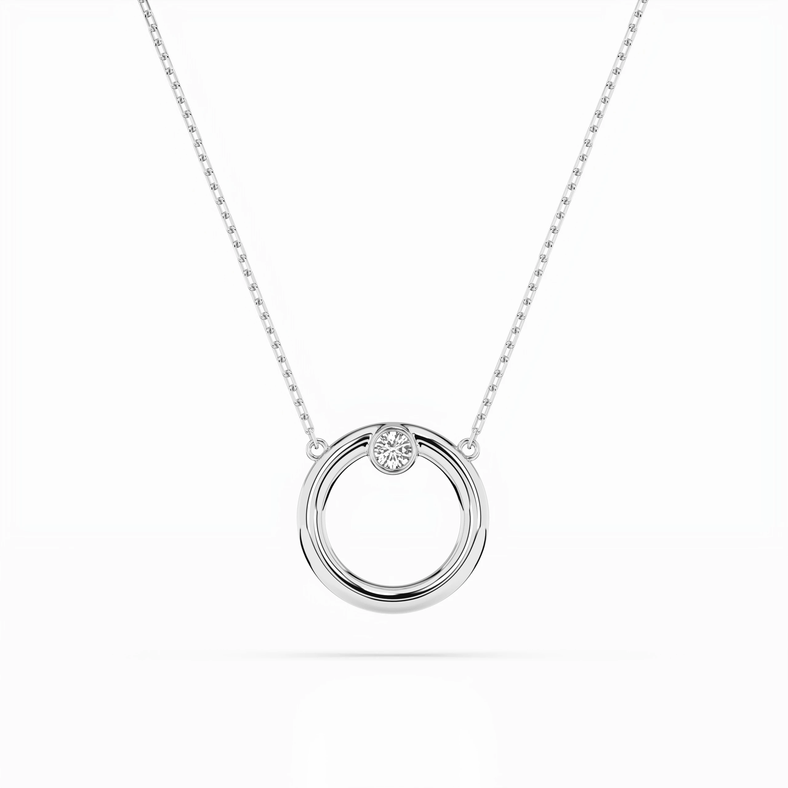 Collier Distinction Somptueuse Minimalisme ronde 0,03 ct — vue 1
