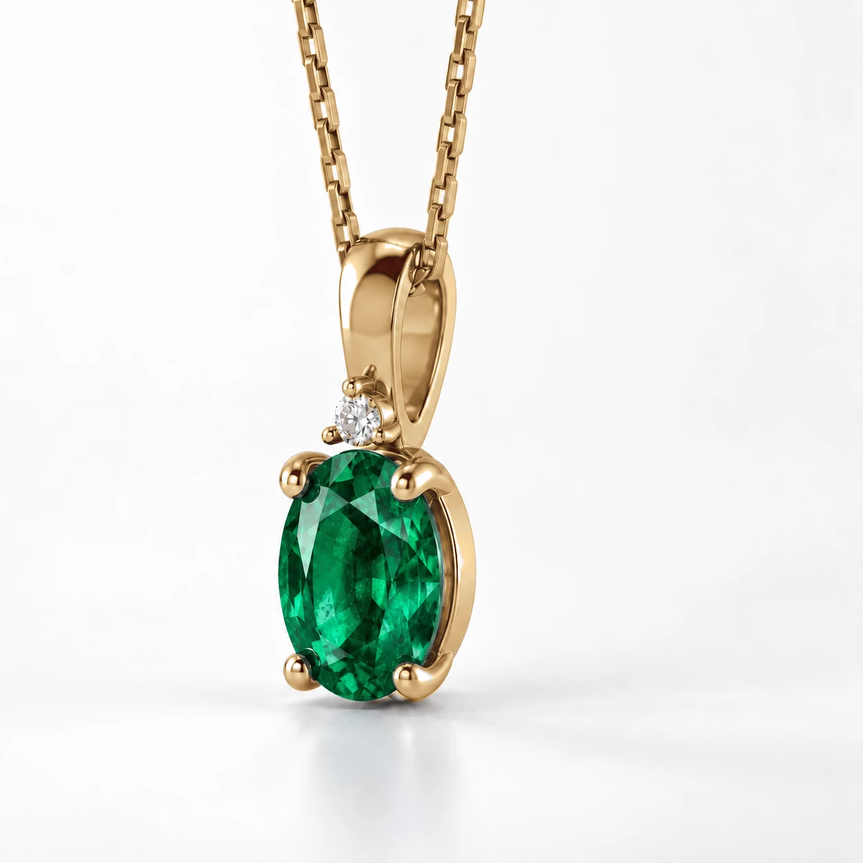 Collier Majesté Rayonnante Pierre Précieuse ovale 0,65 ct — vue 9