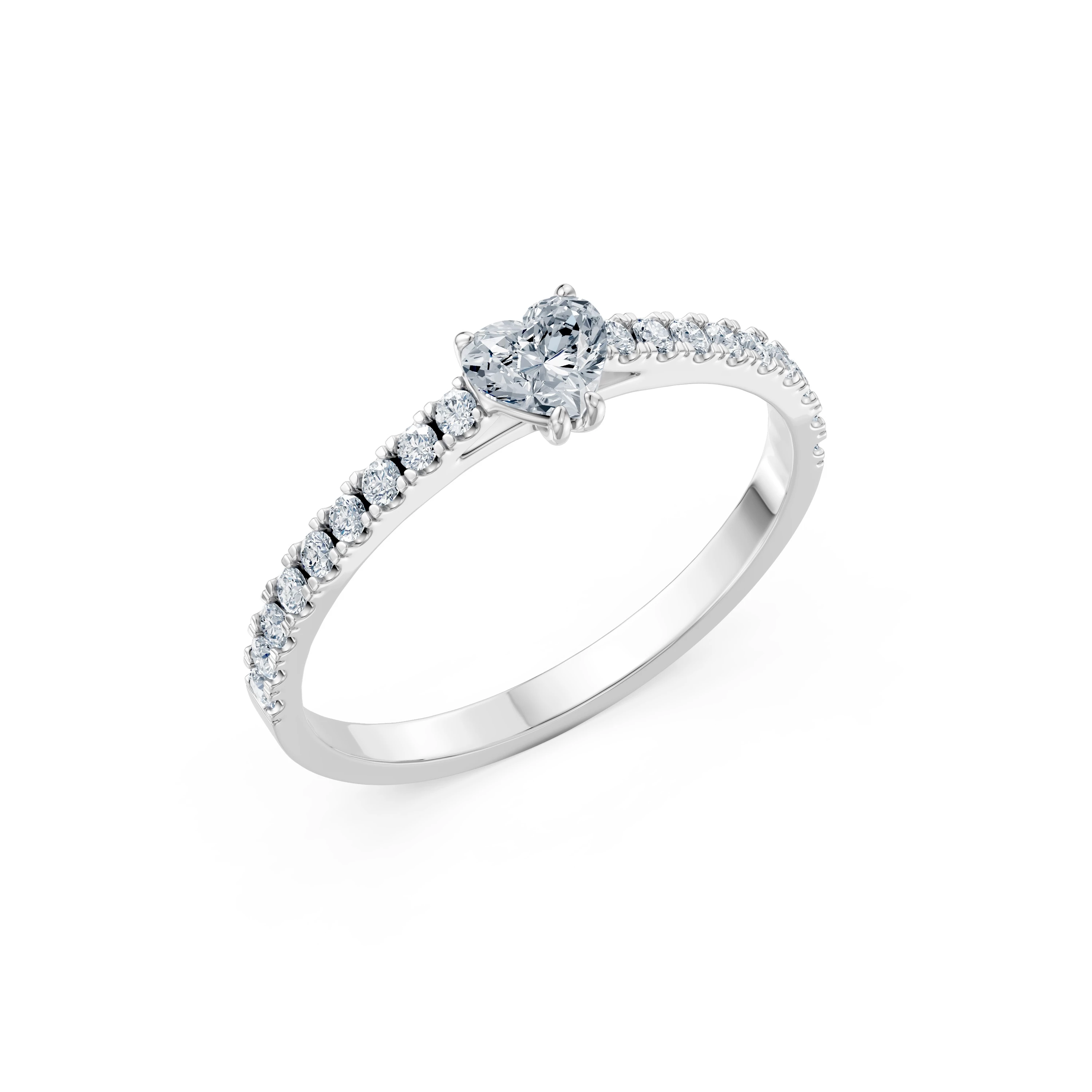Bague Serment Doré Solitaire Éternité 0,3 ct — vue 1