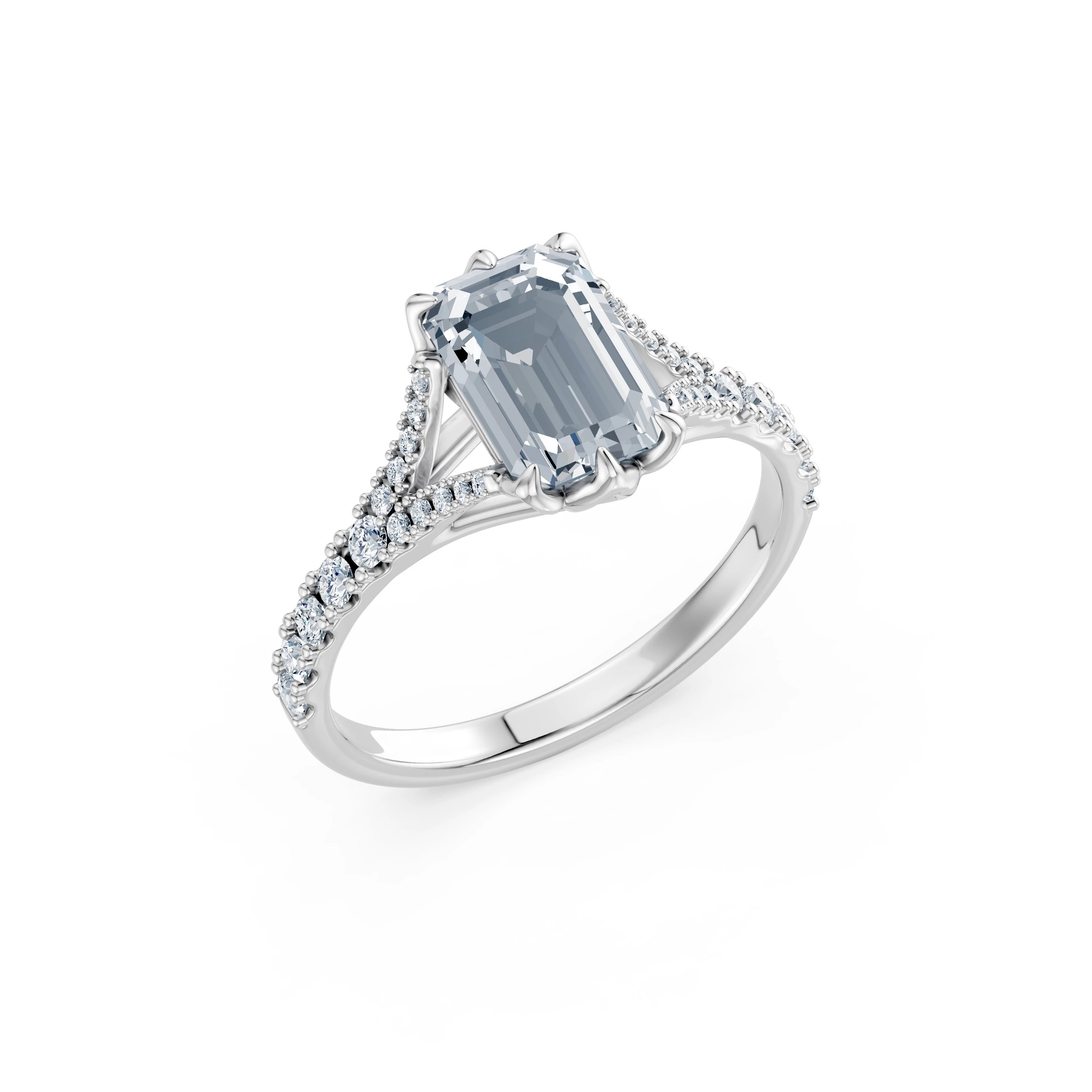 Bague Éclat Intemporel Solitaire Éternité émeraude 2 ct · 2,0 mm — vue 1