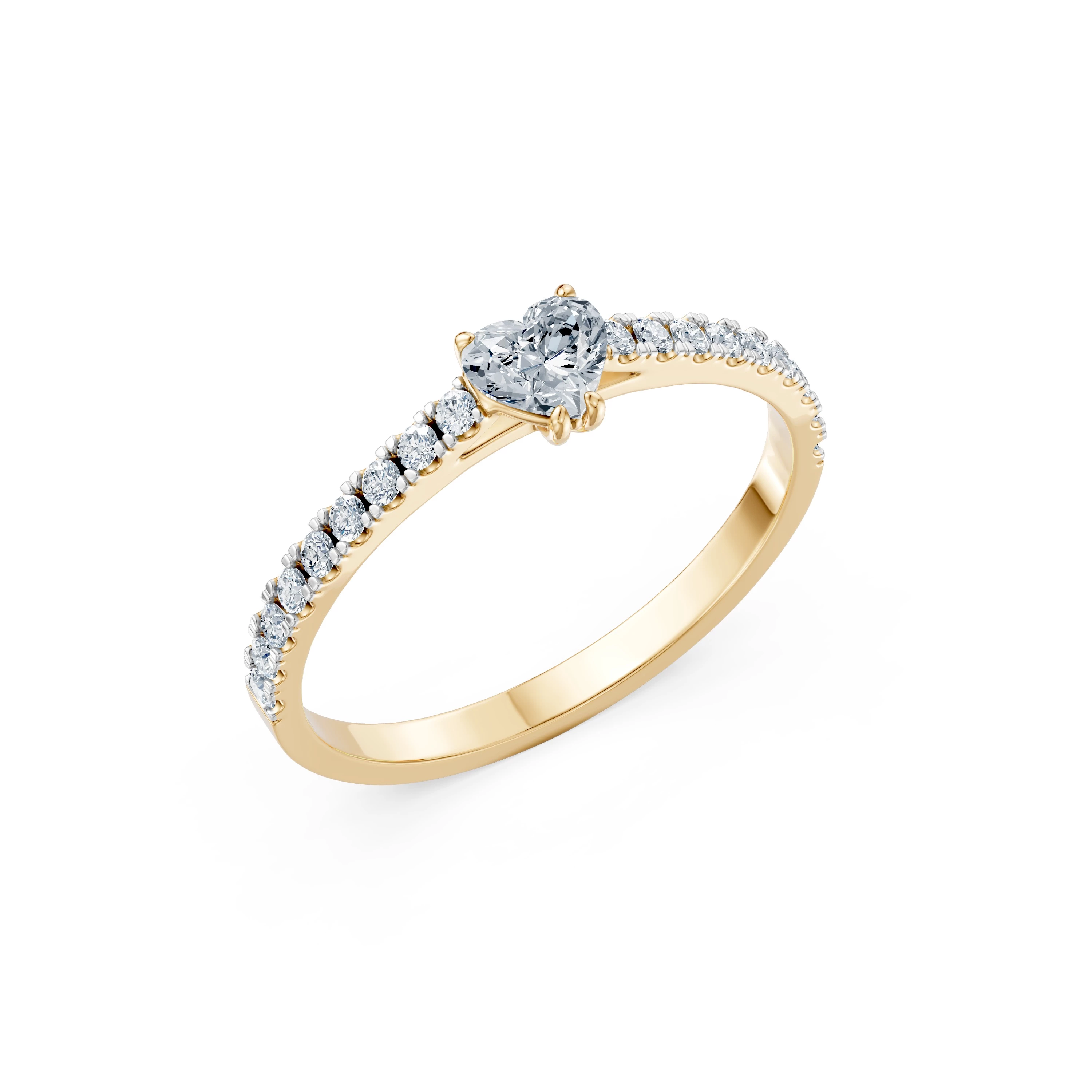Bague Serment Doré Solitaire Éternité 0,3 ct — vue 4