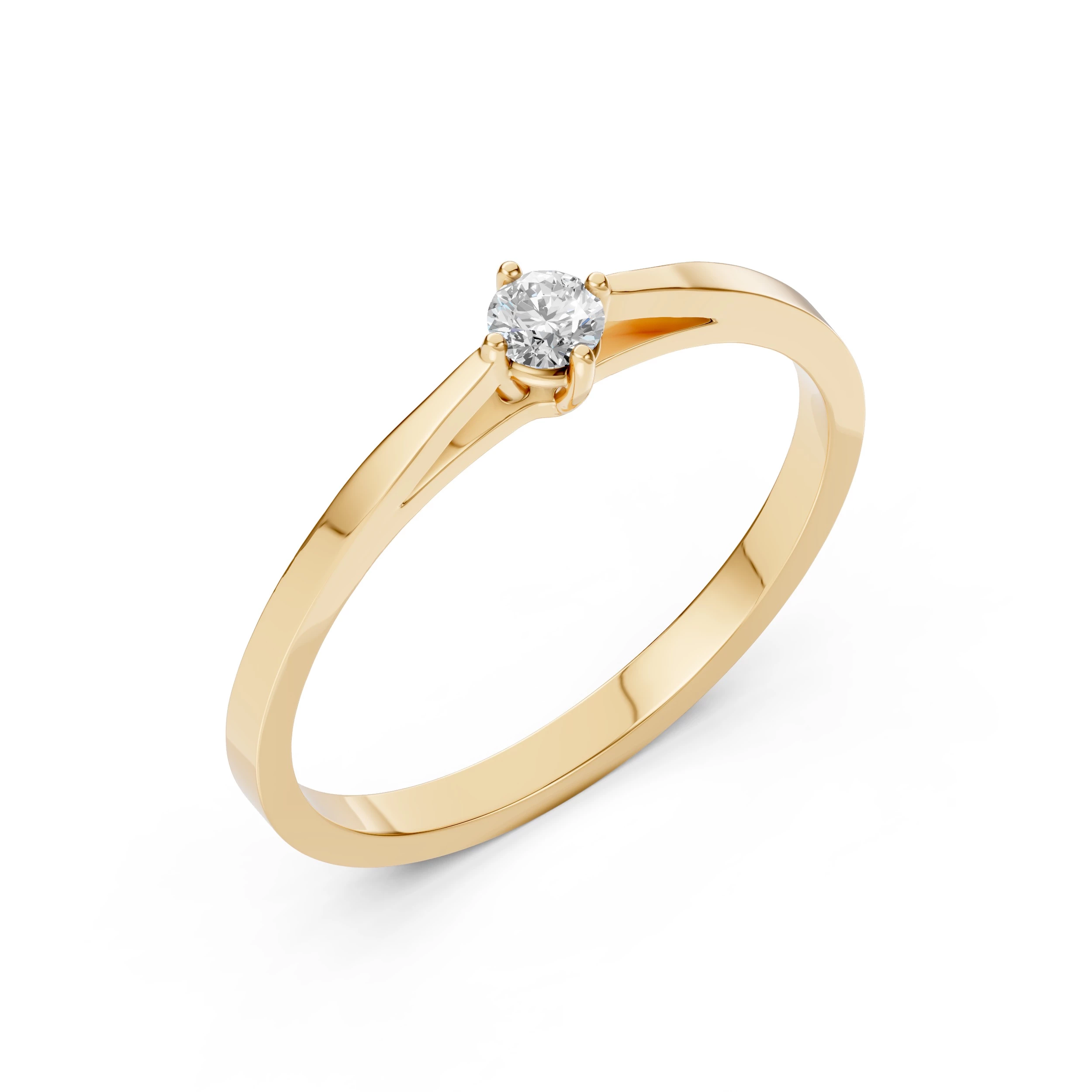 Bague Joyau Doré Solitaire ronde 0,1 ct · 3,0 mm — vue 4