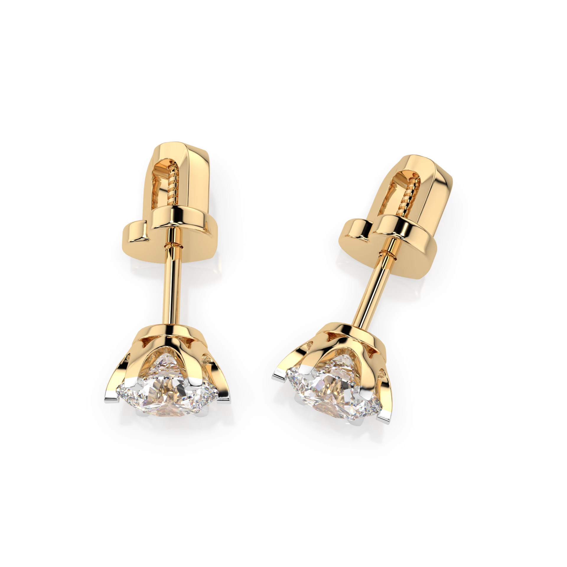 Boucles d'oreilles Apparat Sublime Solitaire avec fermoir papillon ronde 1,4 ct · 5,7 mm — vue 6
