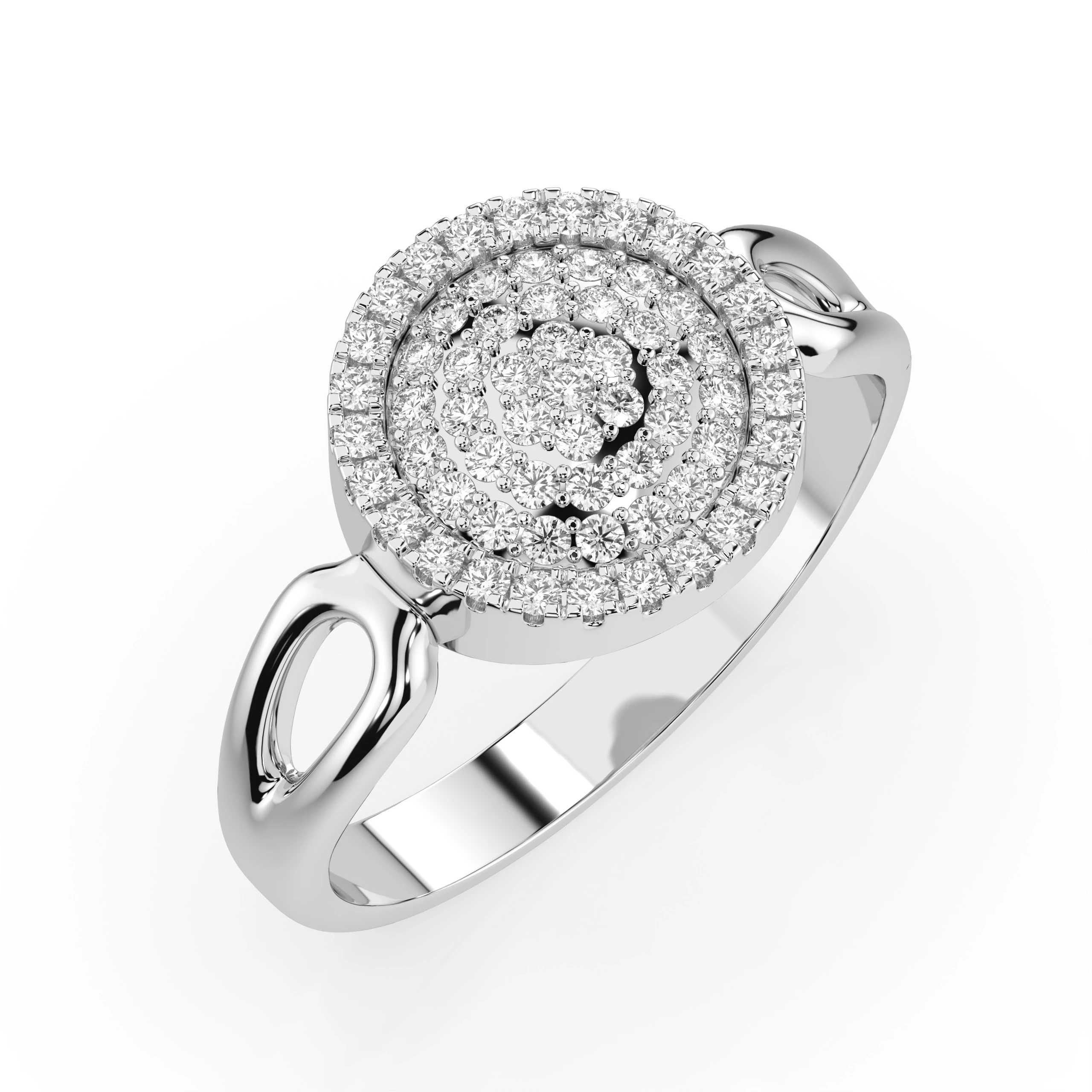 Bague Rayon Cristallin Illusion ronde 0,15 ct — vue 1
