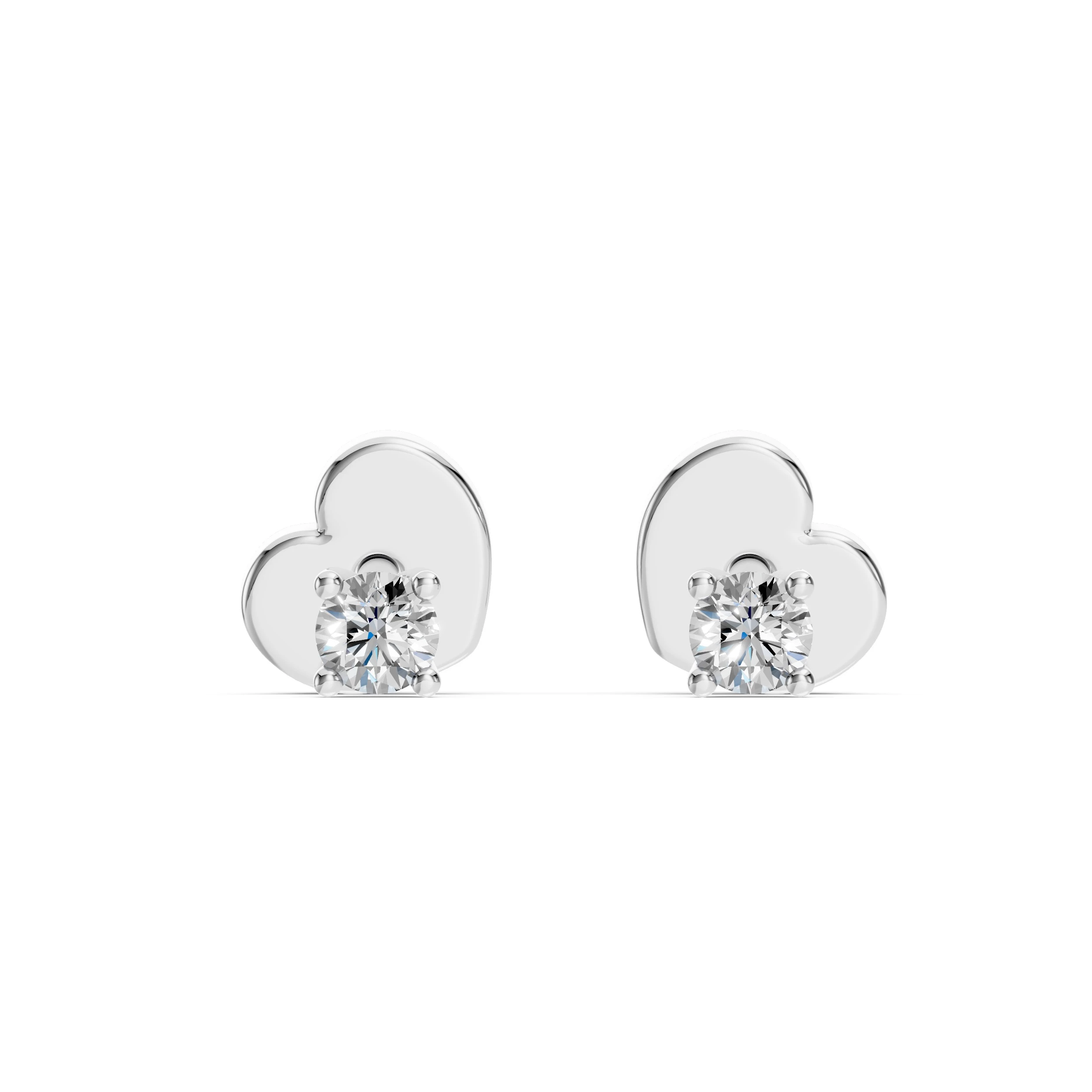 Boucles d'oreilles Éclipse Lumineuse Solitaire avec fermoir papillon ronde 0,2 ct · 3,0 mm — vue 1