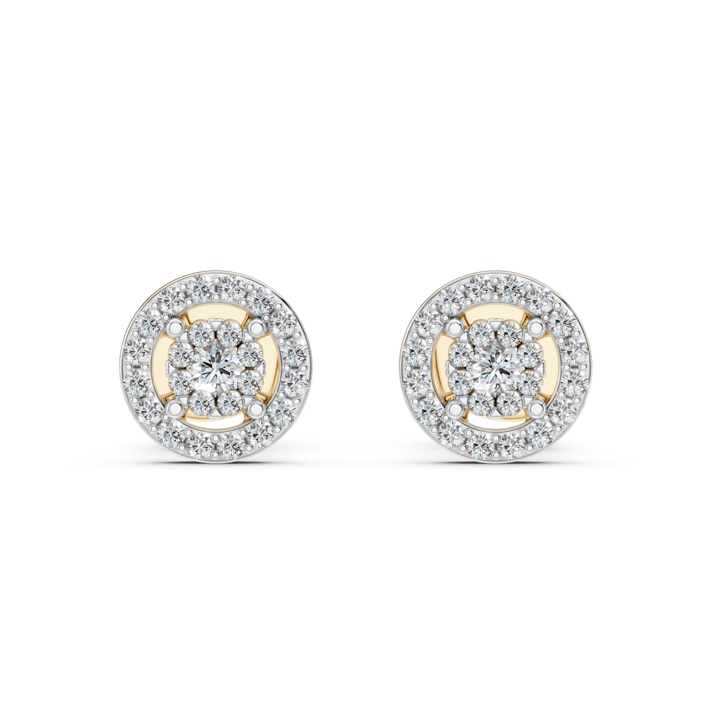 Boucles d'oreilles Astre Étoilé Illusion ronde 0,06 ct — vue 4