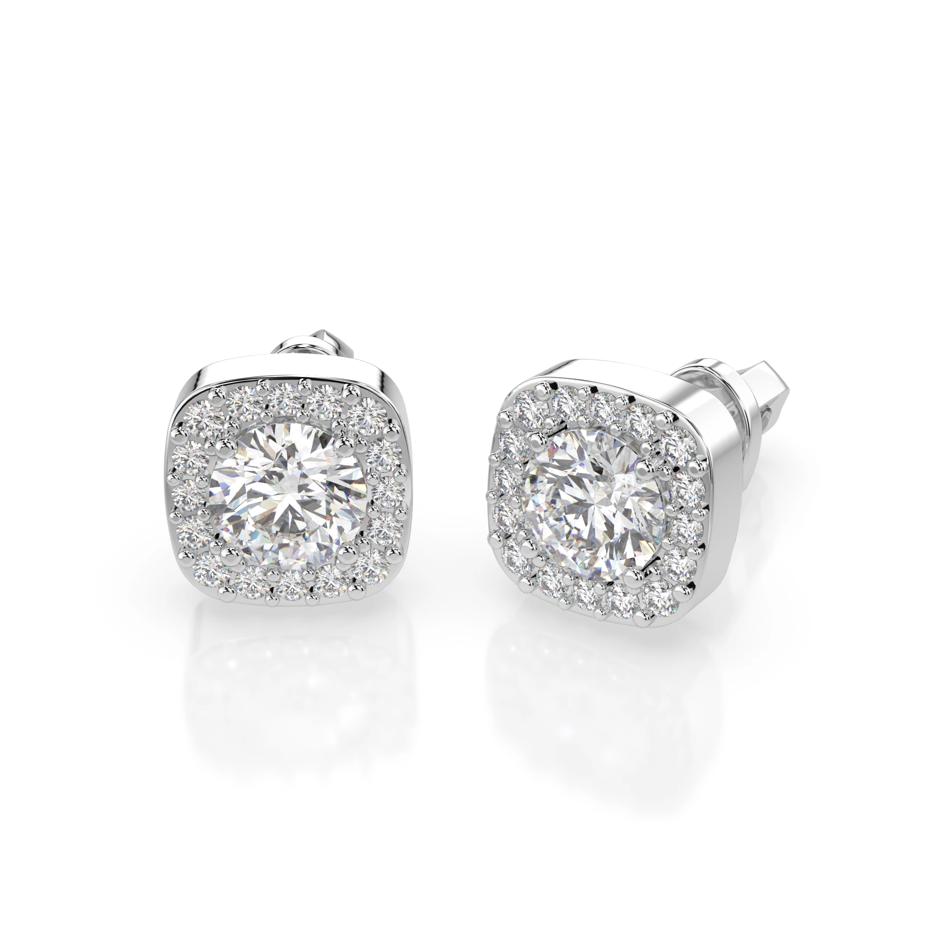 Boucles d'oreilles Harmonie Précieuse Solitaire Éternité ronde 0,6 ct · 4,2 mm — vue 1