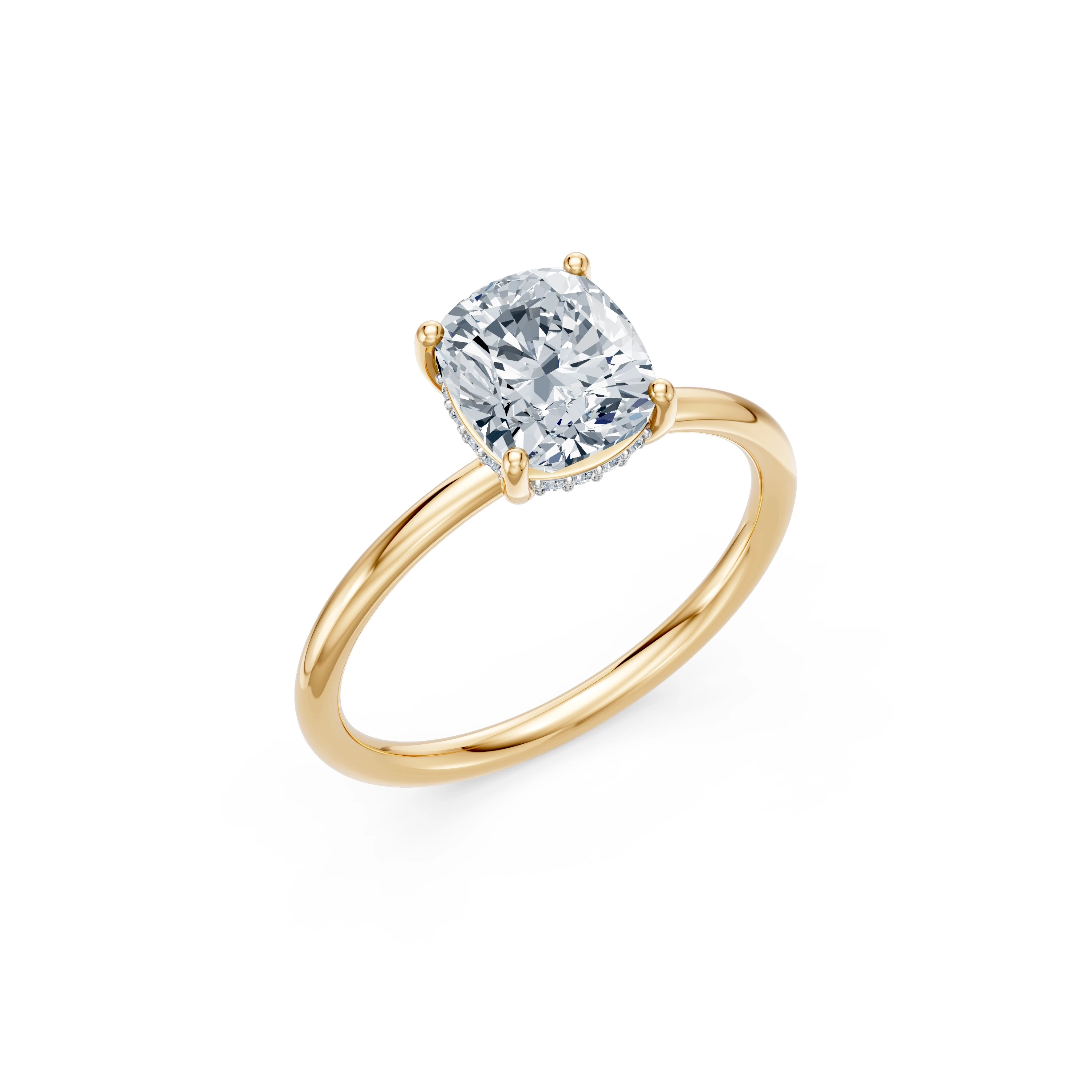 Bague Pureté Précieuse Solitaire coussin 2 ct · 2,0 mm — vue 4