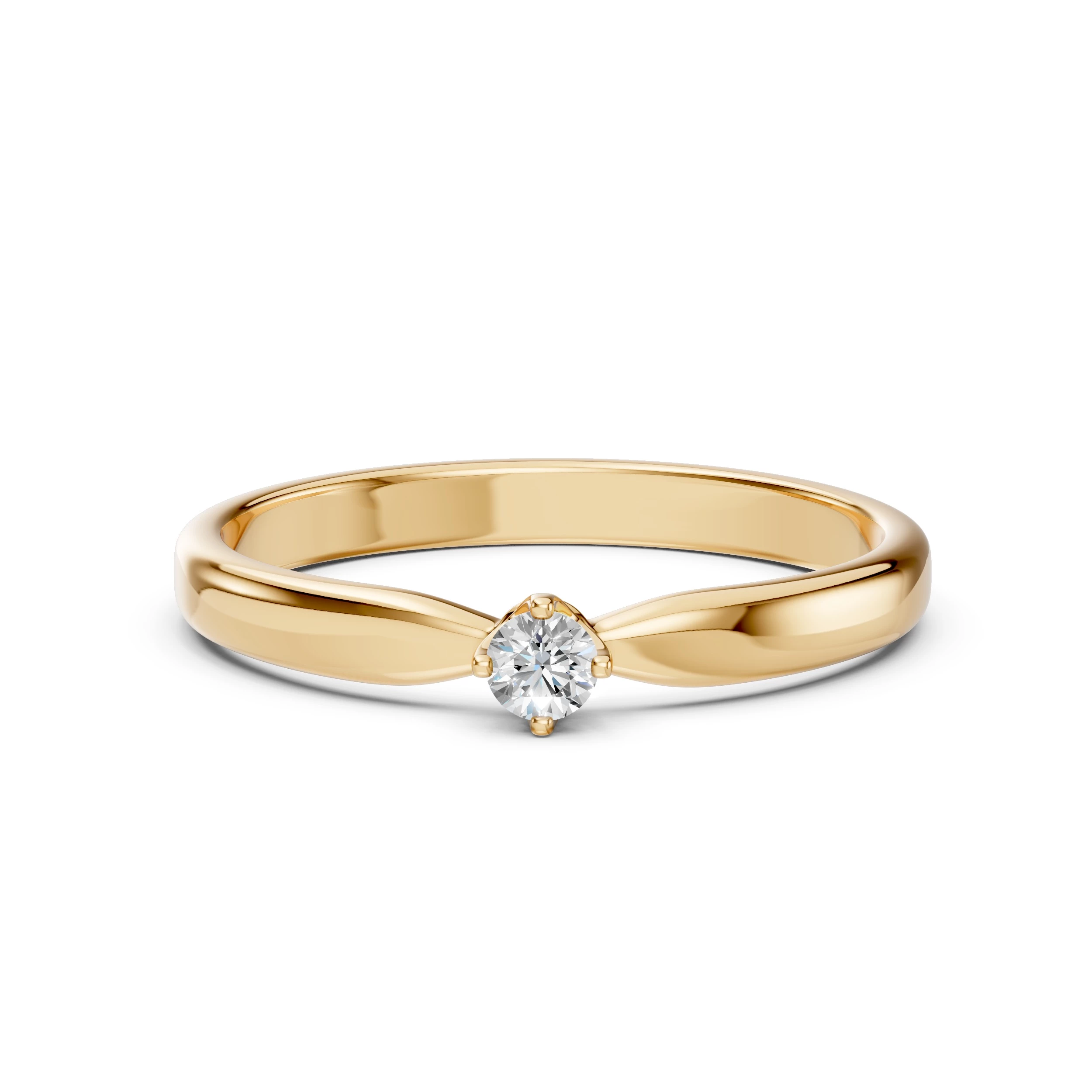Bague Princesse Éblouissante Solitaire ronde 0,1 ct · 3,0 mm — vue 6
